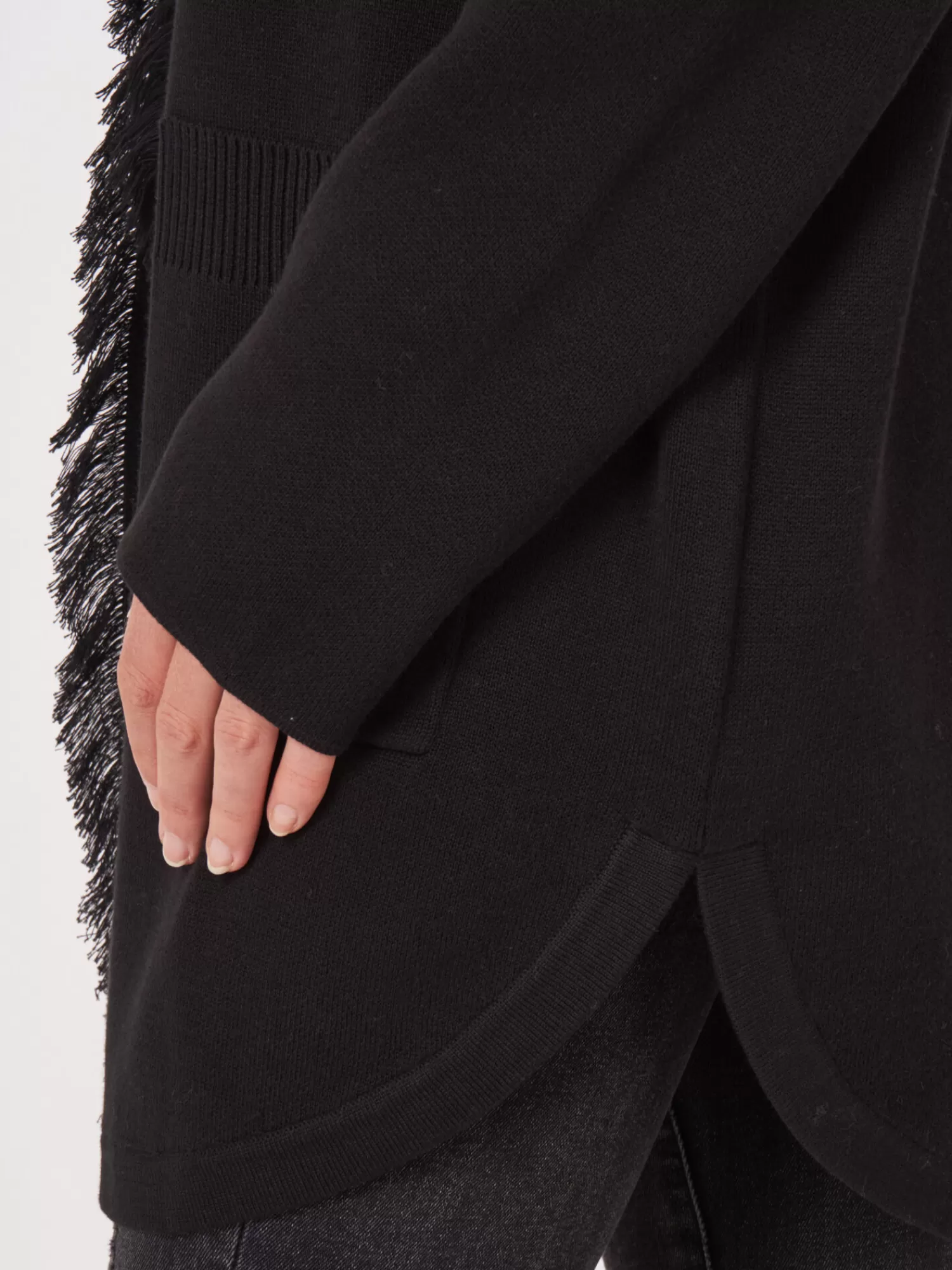 Élégant cardigan femme à franges avec capuchon - Promotion exclusive en édition limitée