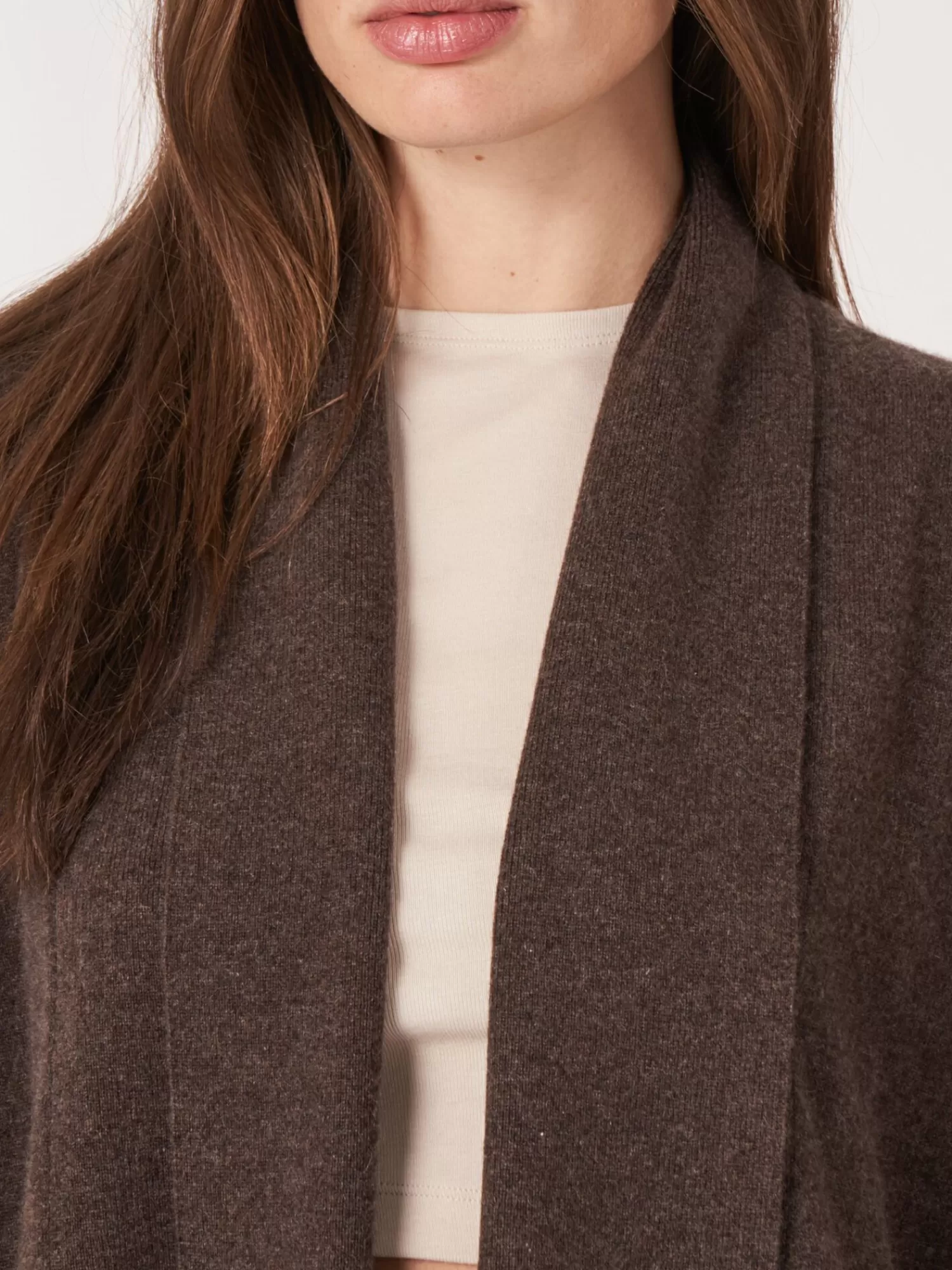Veste Femme en Cachemire Dégrafable – Col Montant & Poches Fonctionnelles – Confort Élégant