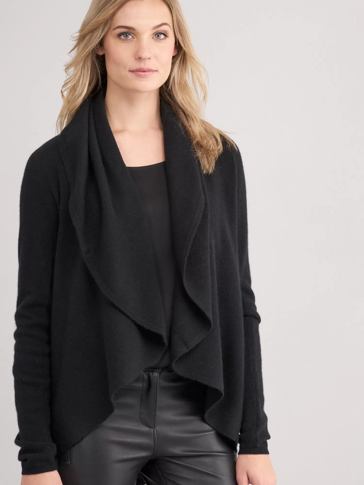 Gilet femme en cachemire bio col châle - Cardigan ouvert élégant à petit prix
