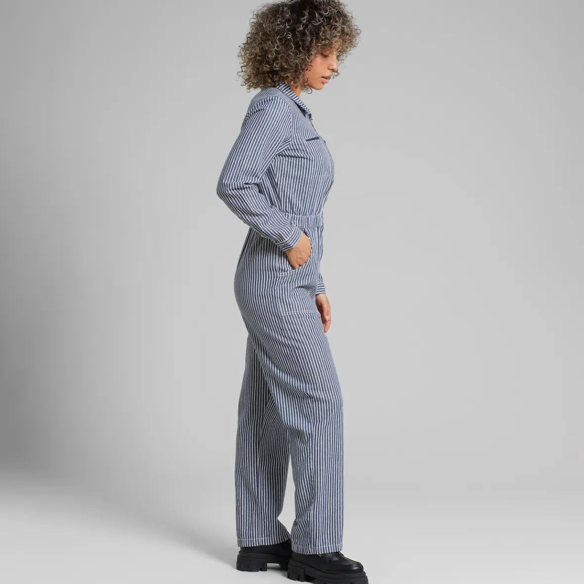 Combinaison Femme Hultsfred - Style Travail Élégant avec Rayures Bleues | Vêtement Une Pièce Confortable