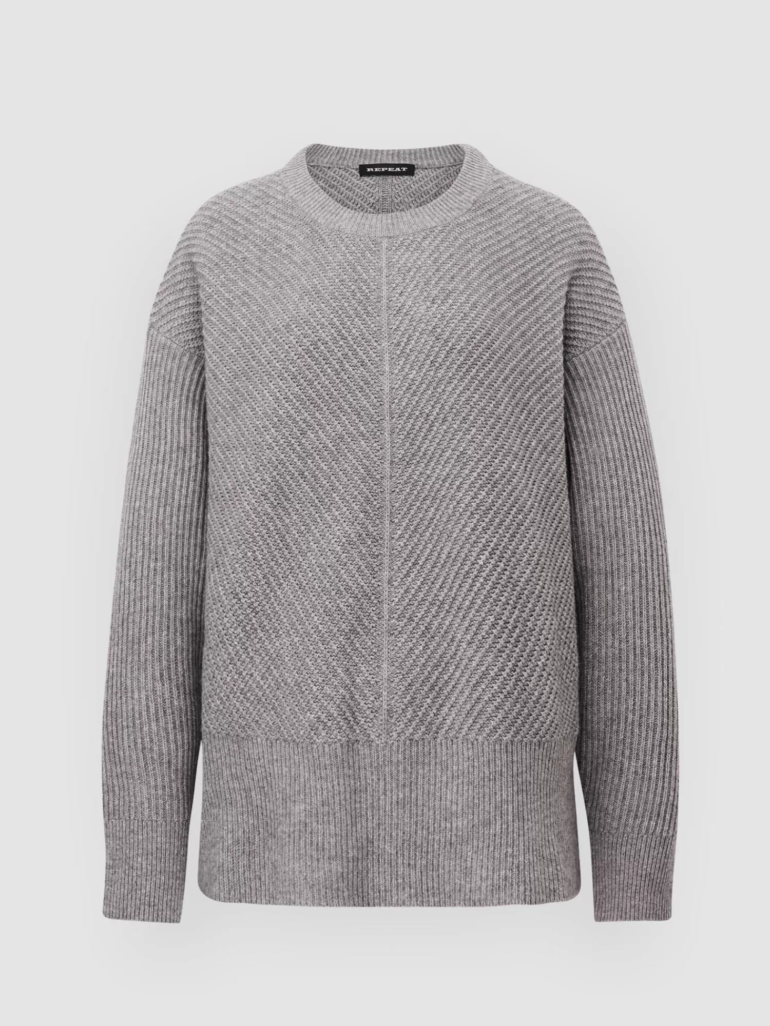 Pull Femme Oversize Élégant en Laine Douce – Motif Côtes Diagonales Tendance