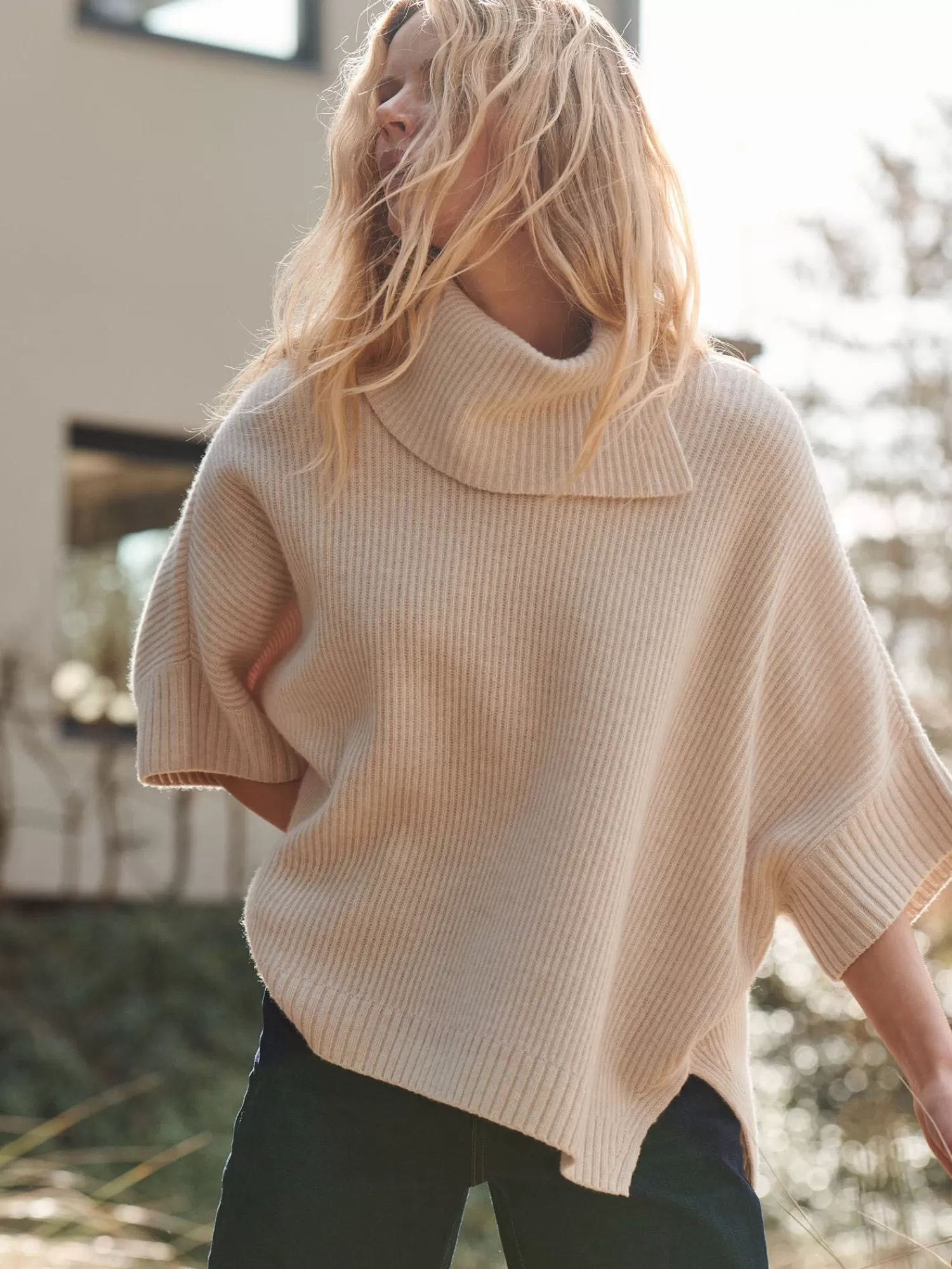 Déstockage exclusif : Sweat à capuche oversize avec encolure roulée - Pull féminin confortable pour look décontracté