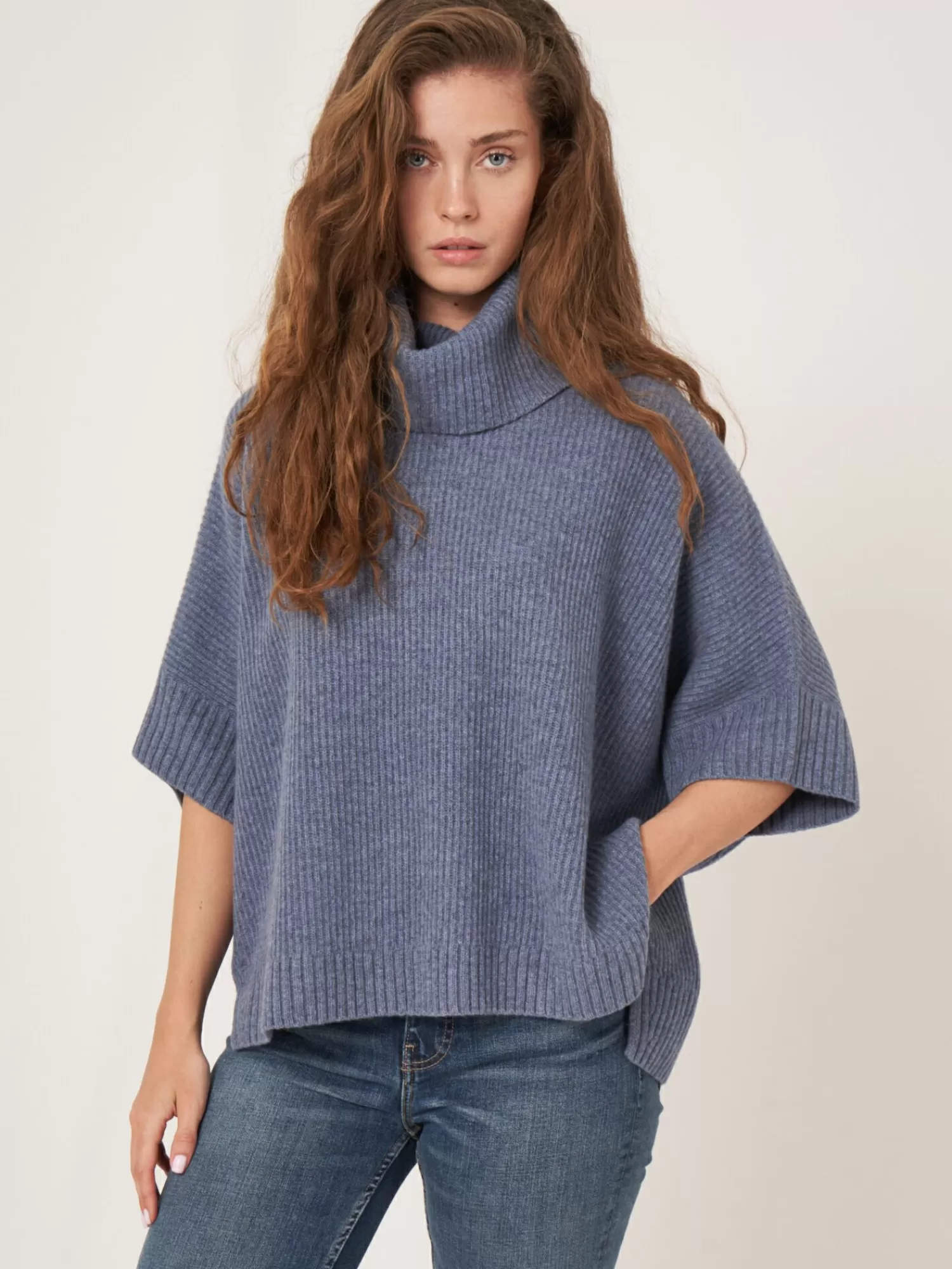 Doudoune Poncho Femme Épaisse - Col Montant Oversize Tendance pour Confort Hivernal