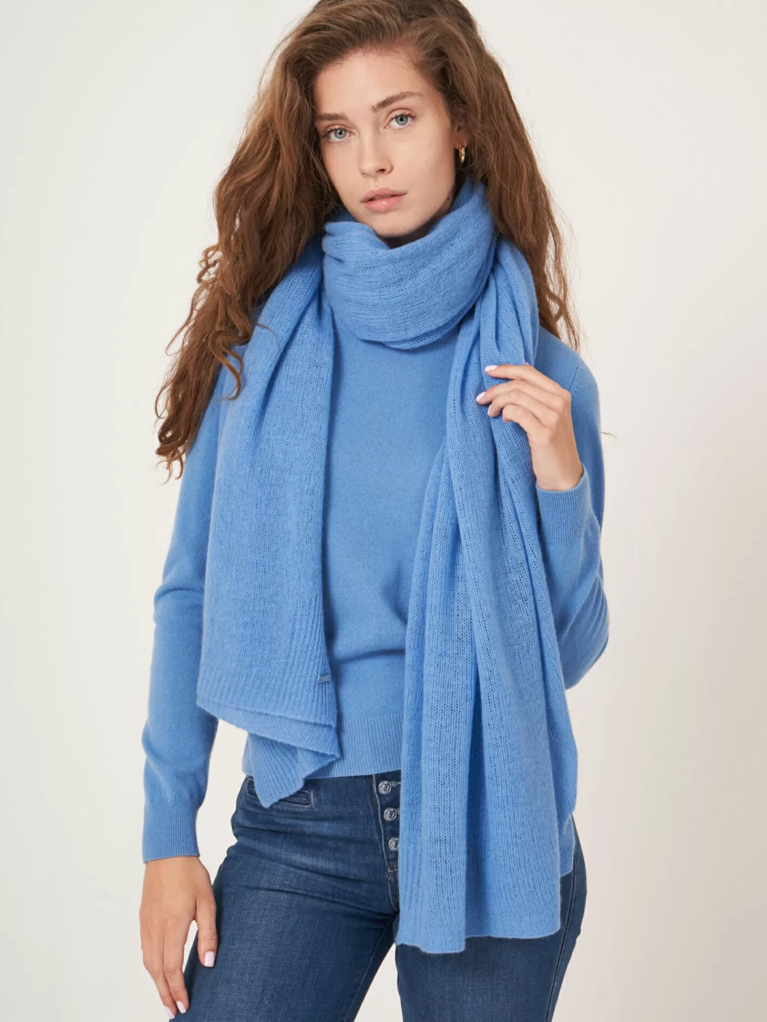 Écharpe Femme XXL en Laine avec Motif Côtelé - Modèle Confortable Déstockage Tendance