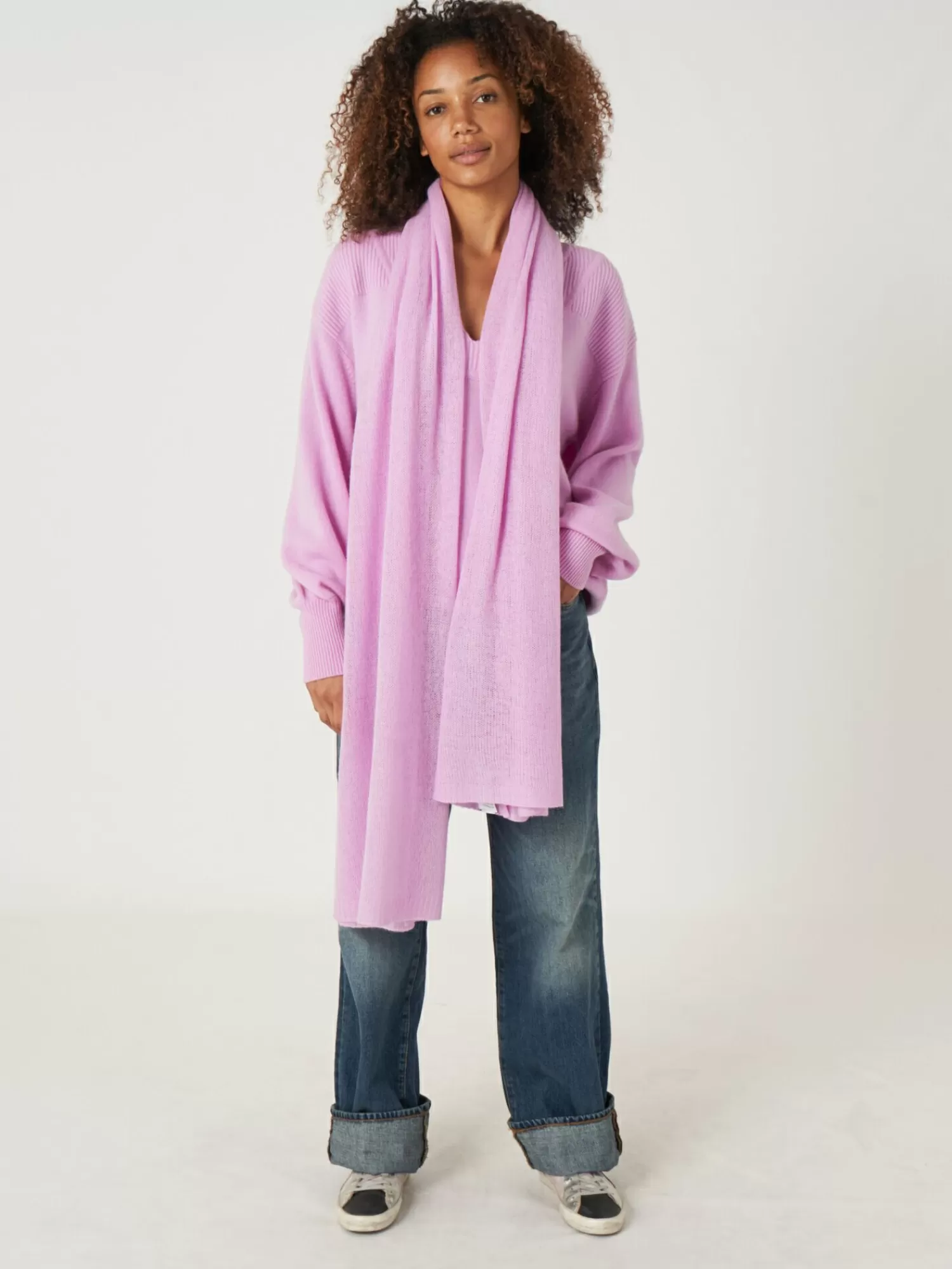 Écharpe Femme XXL avec Nœuds Côtelés - Doux et Confortable, Dernière Chance !