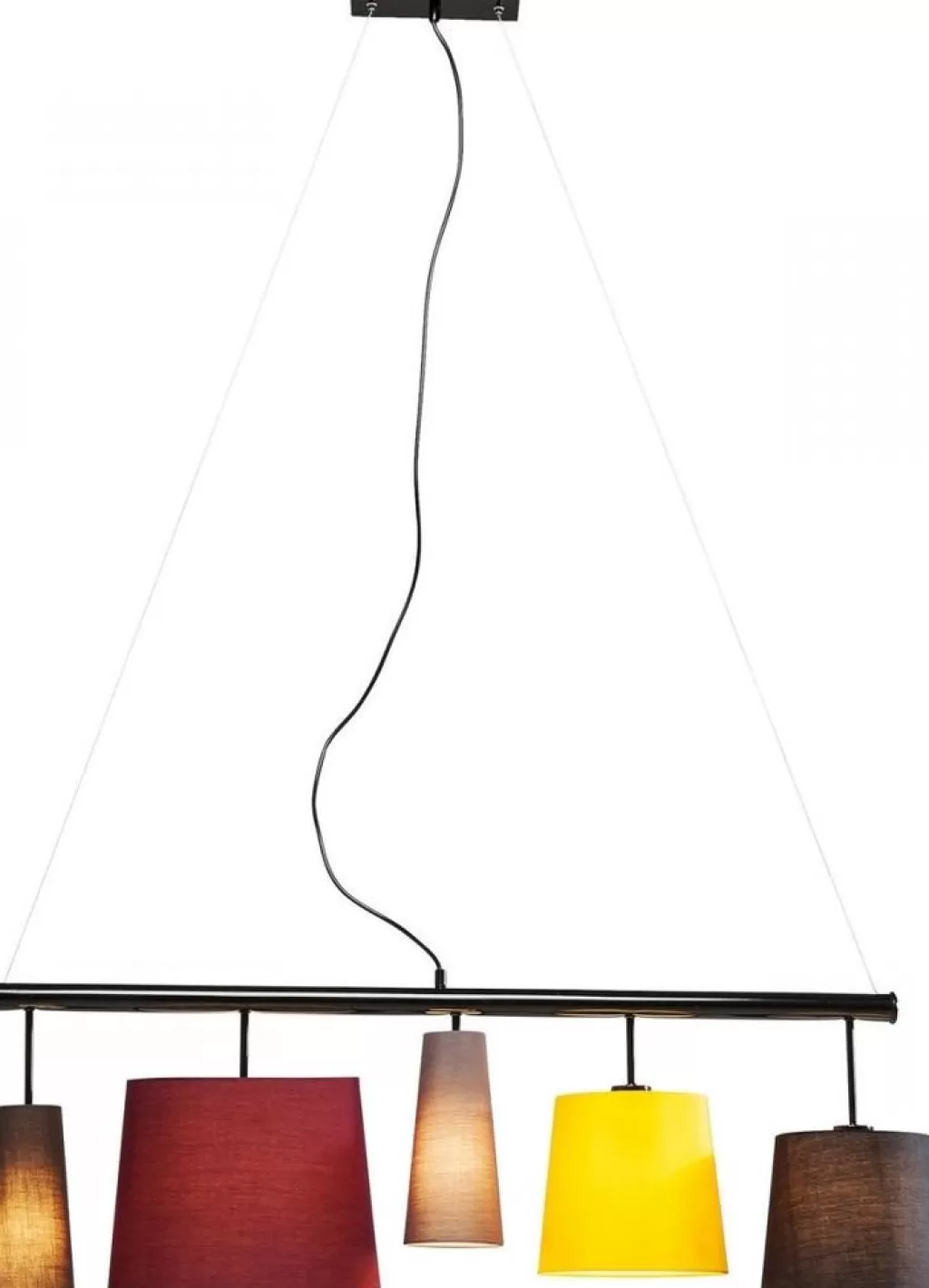 Luminaire suspendu design KARE - Modèle Parecchi Colore 100 cm, suspension élégante pour décoration intérieure contemporaine avec jeu de couleurs harmonieux. Parfait pour éclairer votre salon avec style.