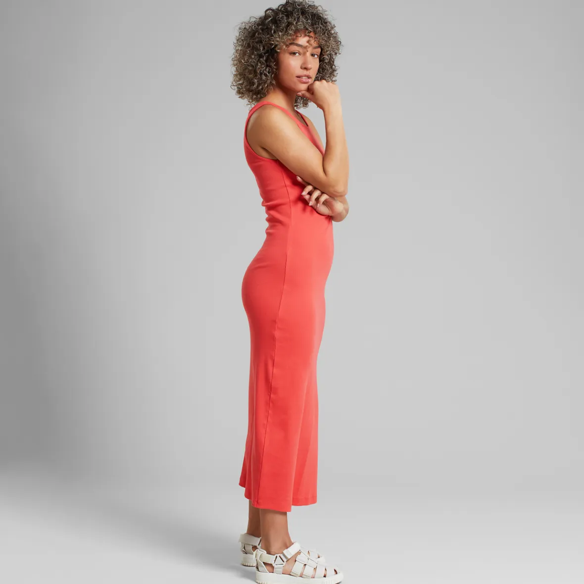 Robe côtes Motala Rouge Épicé - Promotion exclusive été 2024 pour femme