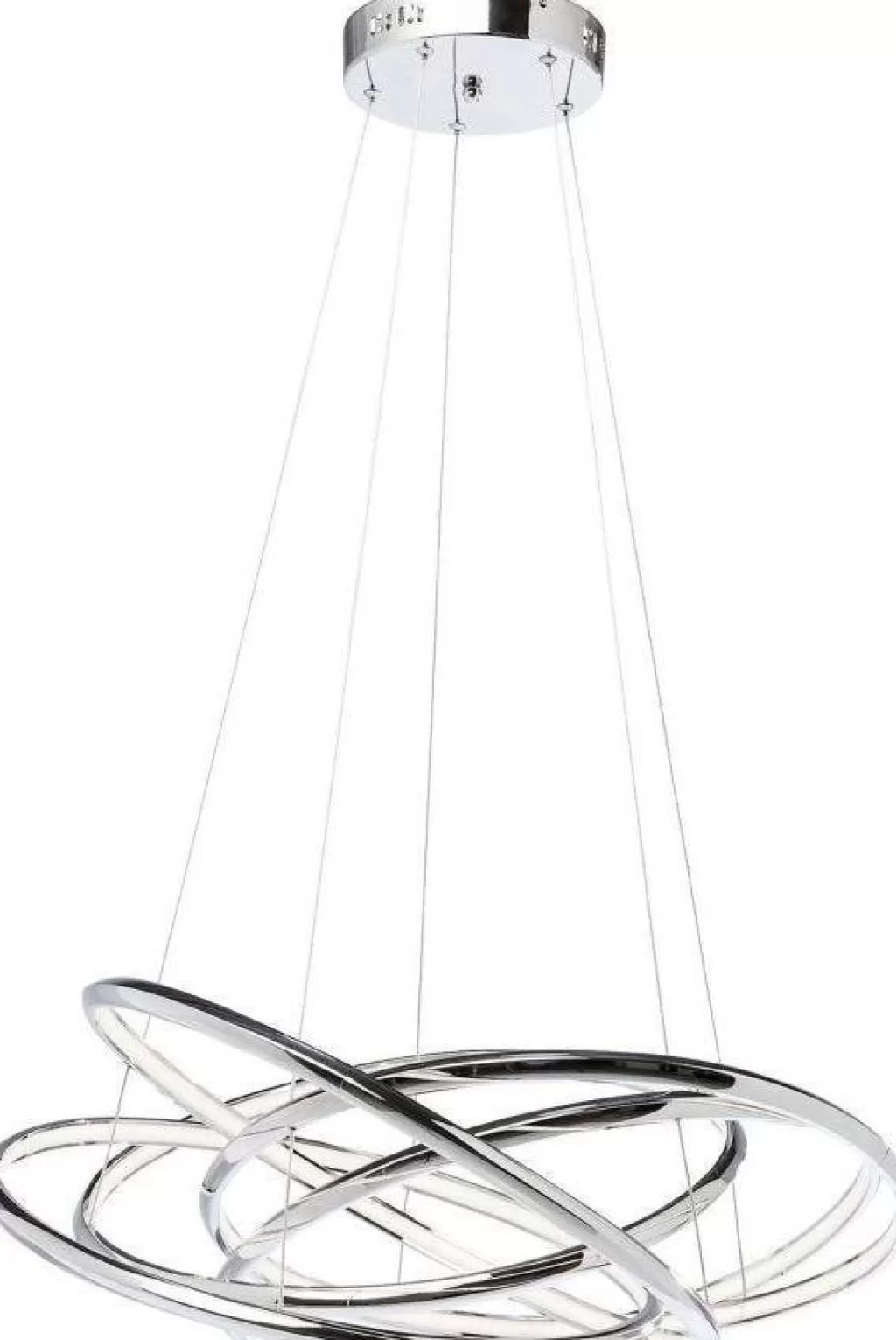 Lustre suspendu design Saturn avec éclairage LED - Finition chromée brillante - Modèle grand format par KARE Design