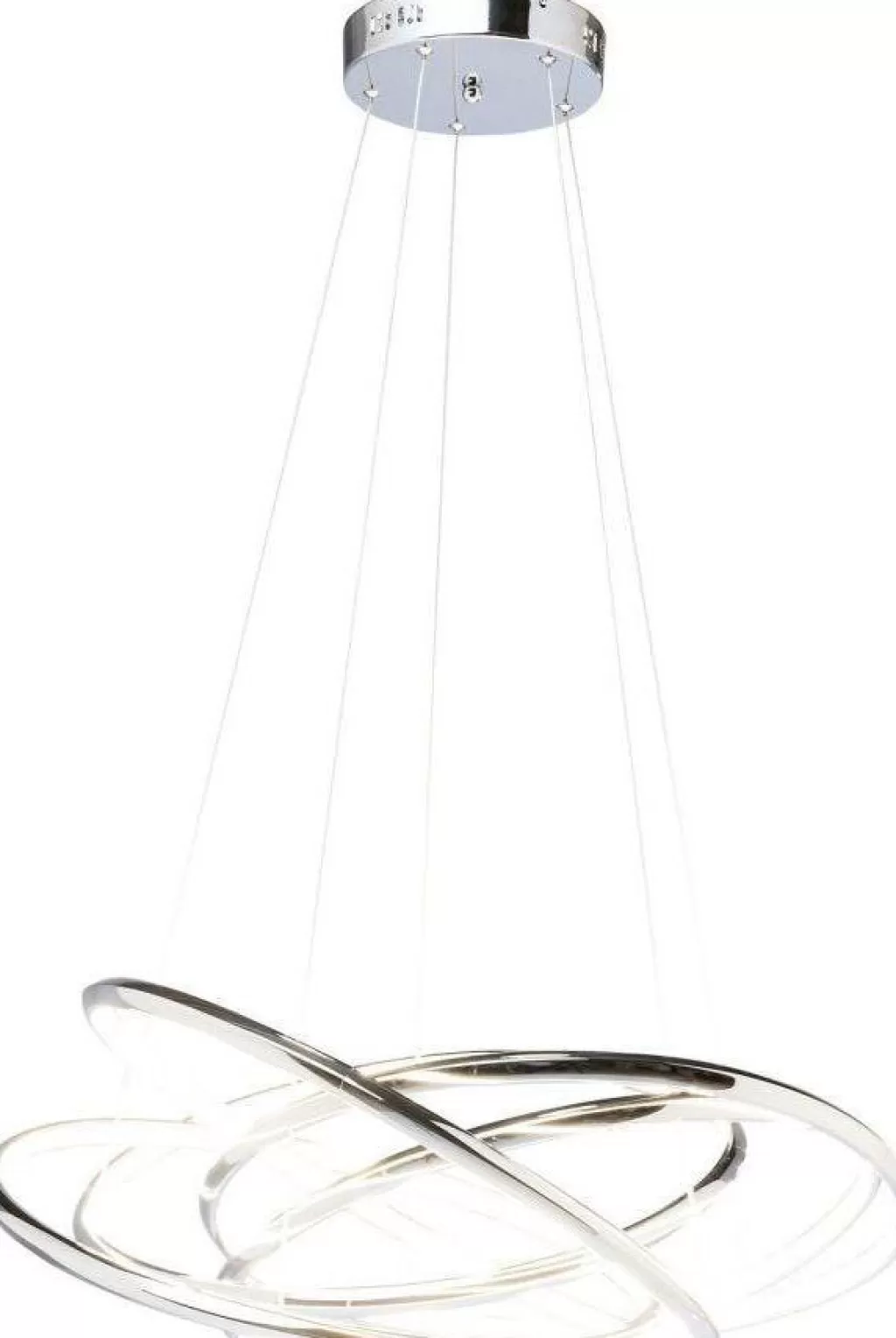 Lustre suspendu design Saturn avec éclairage LED - Finition chromée brillante - Modèle grand format par KARE Design