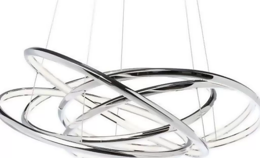 Lustre suspendu design Saturn avec éclairage LED - Finition chromée brillante - Modèle grand format par KARE Design