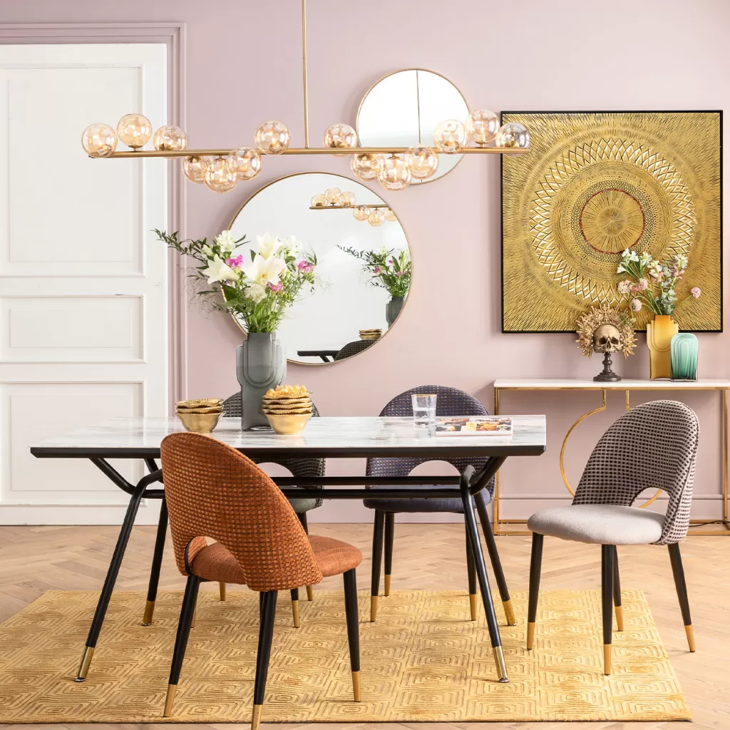 Lustre suspendu design Scala Balls - KARE Design en cuivre vieilli avec suspension réglable (1.55m) pour intérieur contemporain