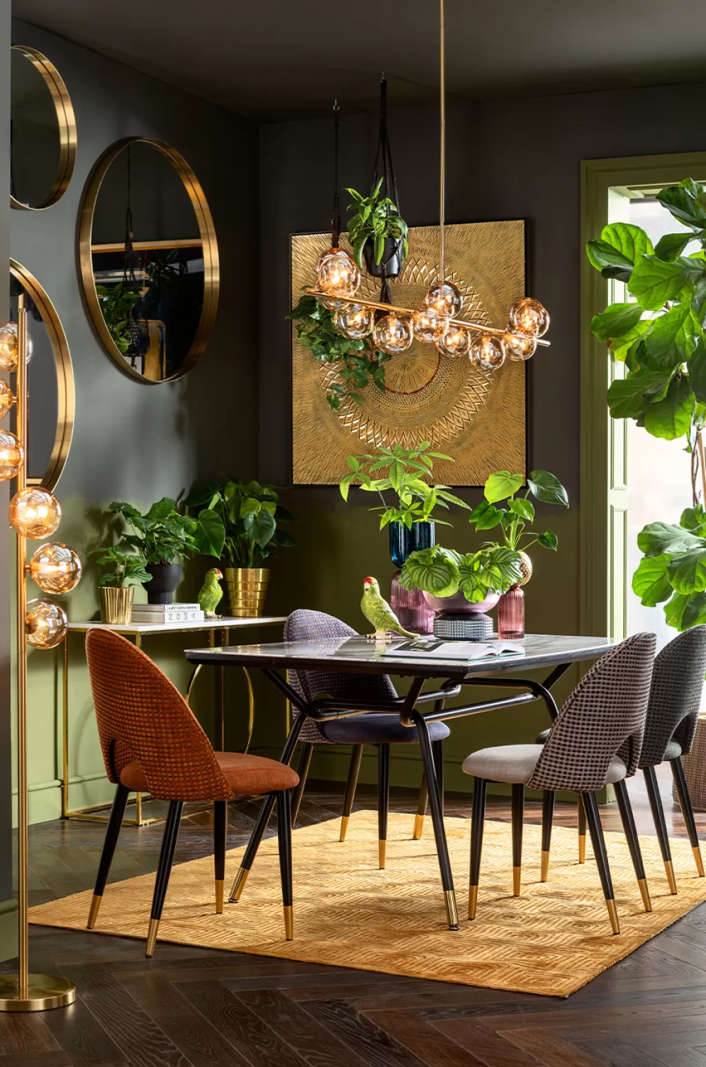 Lustre suspendu design Scala Balls - KARE Design en cuivre vieilli avec suspension réglable (1.55m) pour intérieur contemporain