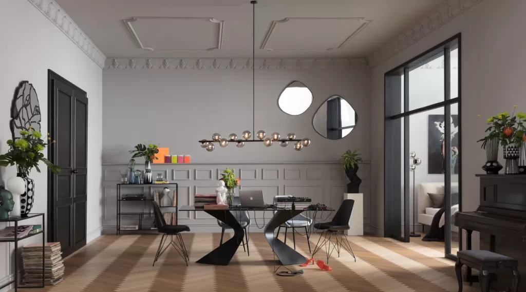Lustre suspendu design Scala Balls - Noir élégant 155cm par Kare Design - Idée déco moderne pour intérieur contemporain