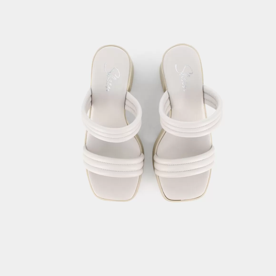 Sandales élégantes SHEEN en ivoire - Modèle SD-E23D-06 pour femme - Blanc crème été 2024