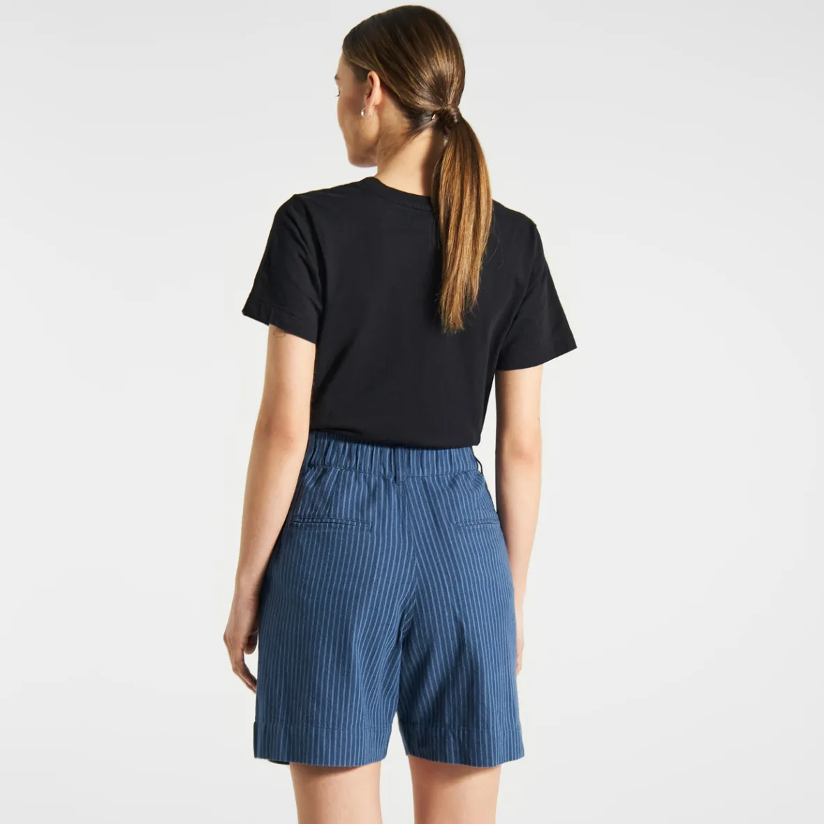 Bermuda de Travail Grundsund à Rayures Bleu Marine - Promotion Exclusive Femme | Livraison Rapide | Dernières Pièces Disponibles !