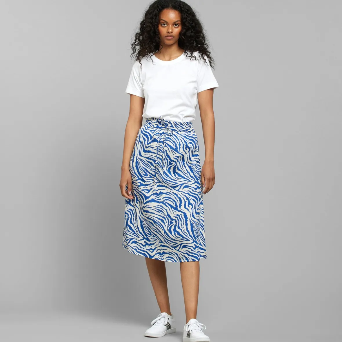 Jupe Sensuelle Klippan Motif Zèbre Bleu pour Femme - Promotion Exclusive