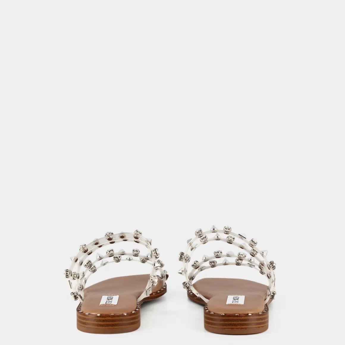 Sandales estivales STEVE MADDEN Skyler - Modèle décontracté en plastique transparent avec bride cheville, coloris blanc ivoire