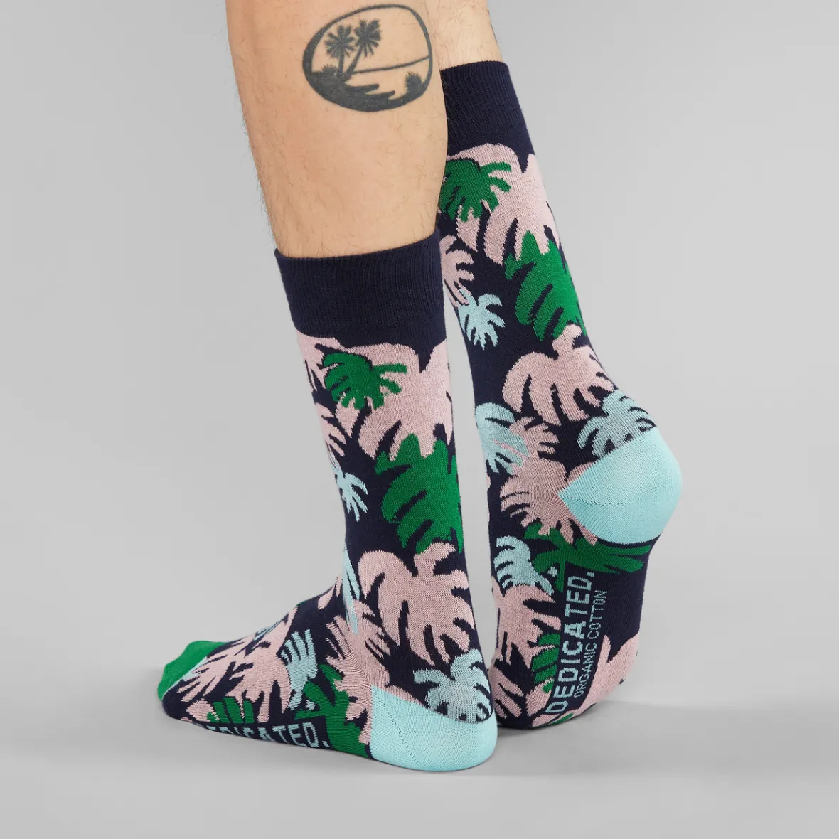 Chaussettes Femme Élégantes - Motif Monstera Marine en Promotion | Marque Sigtuna