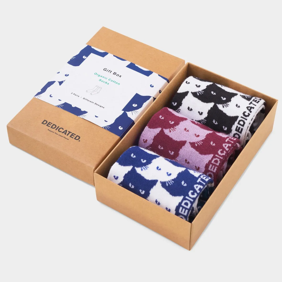 Chaussettes Femme Tendances Sigtuna - Lot de 3 avec Motifs Chats Pepita | Offre Imbattable & Style Unique