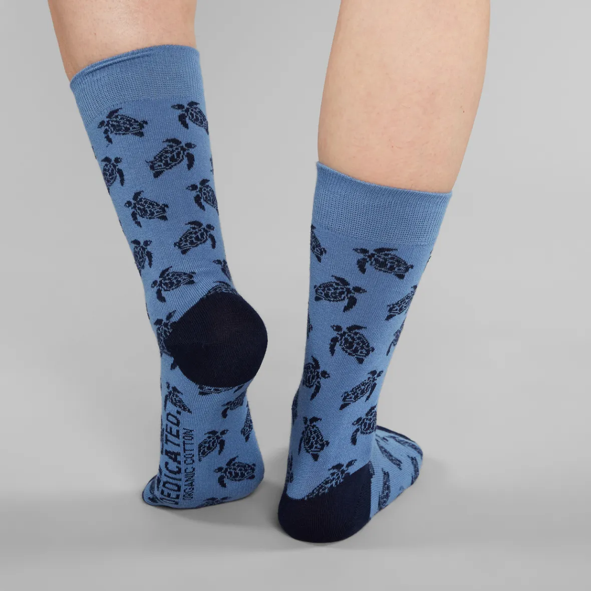 Chaussettes à Motif Tortues Marines Sigtuna - Bleu Clair en Promotion - Chaussettes Confort pour Femme