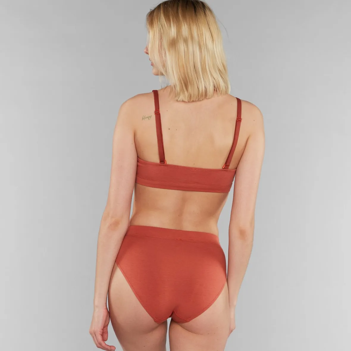 Junsele - Soutien-Gorge Femme Doux Rouge Terre Cuite - Collection Limitée en Promotion Exclusives
