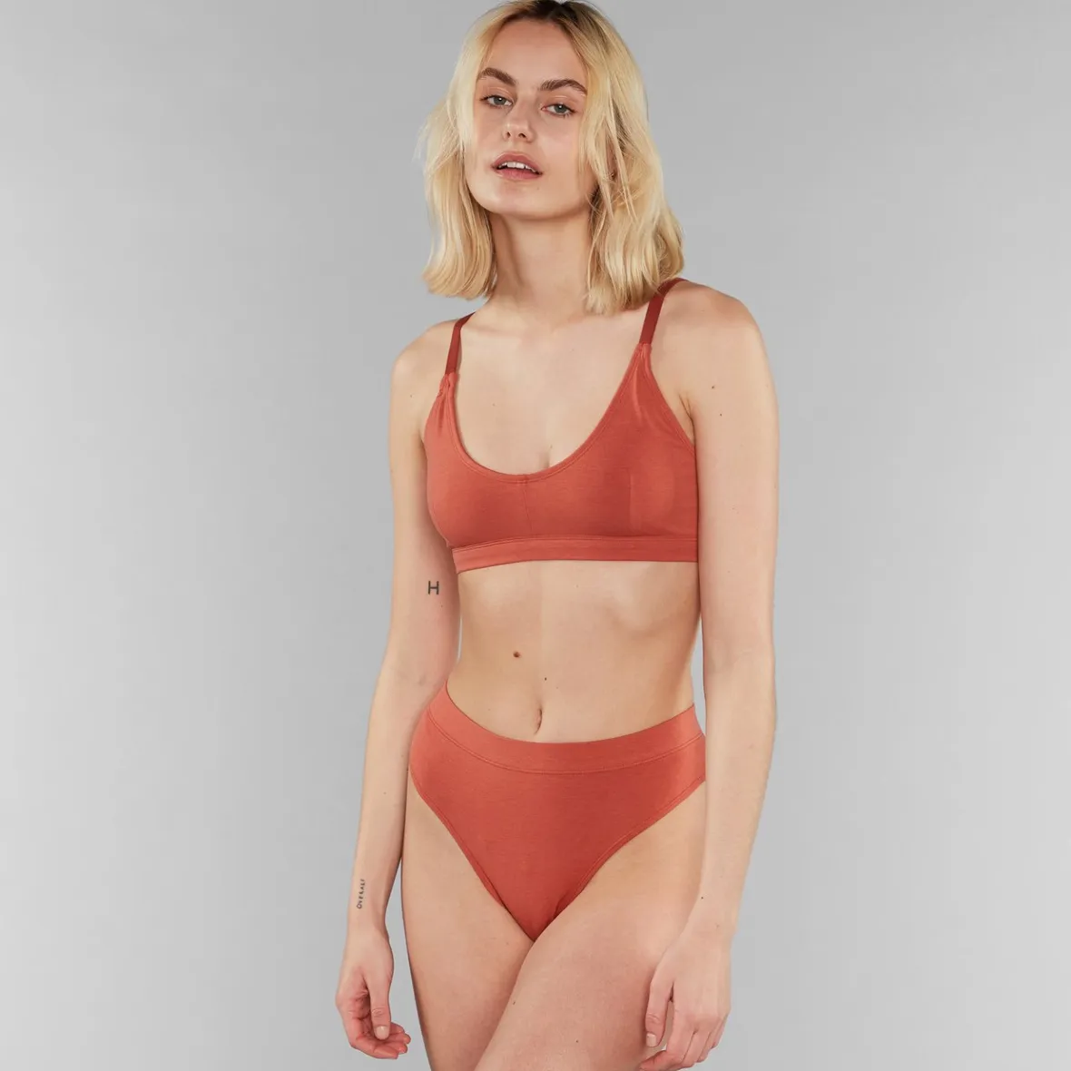 Junsele - Soutien-Gorge Femme Doux Rouge Terre Cuite - Collection Limitée en Promotion Exclusives