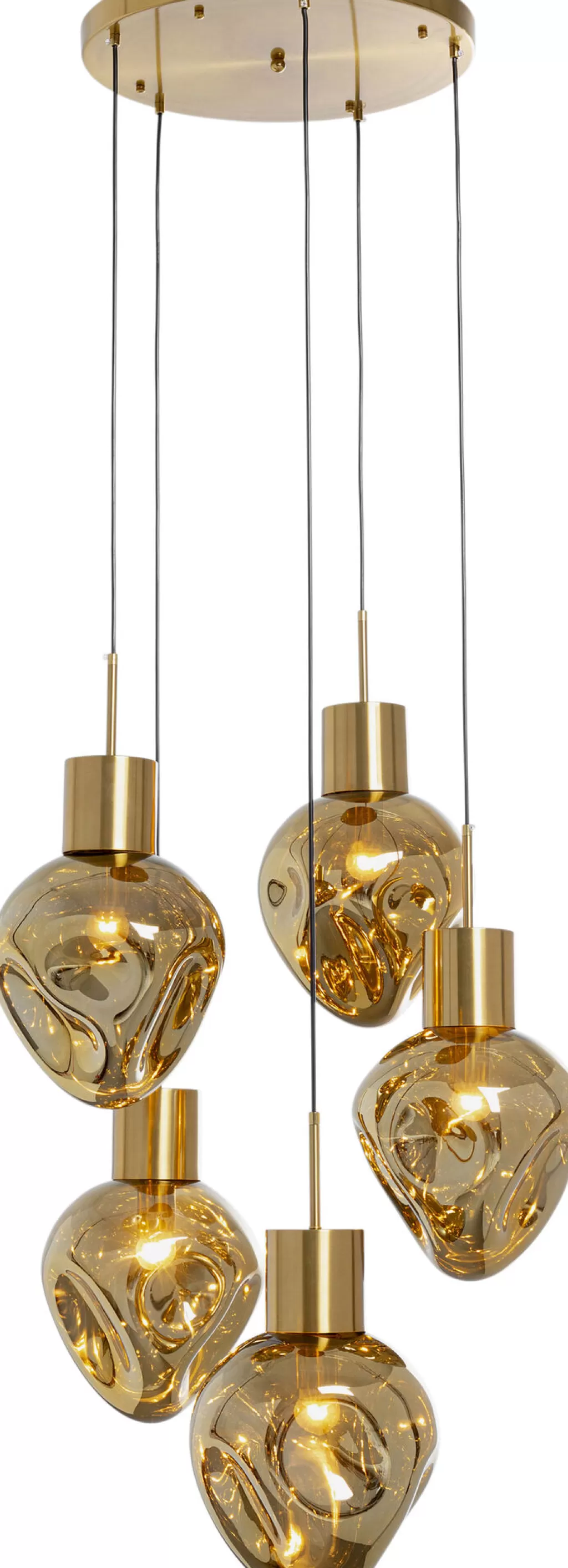 Luminaire suspendu design Supernova Amber Cinque - Diamètre 50 cm - Création exclusive KARE pour ambiance chaleureuse