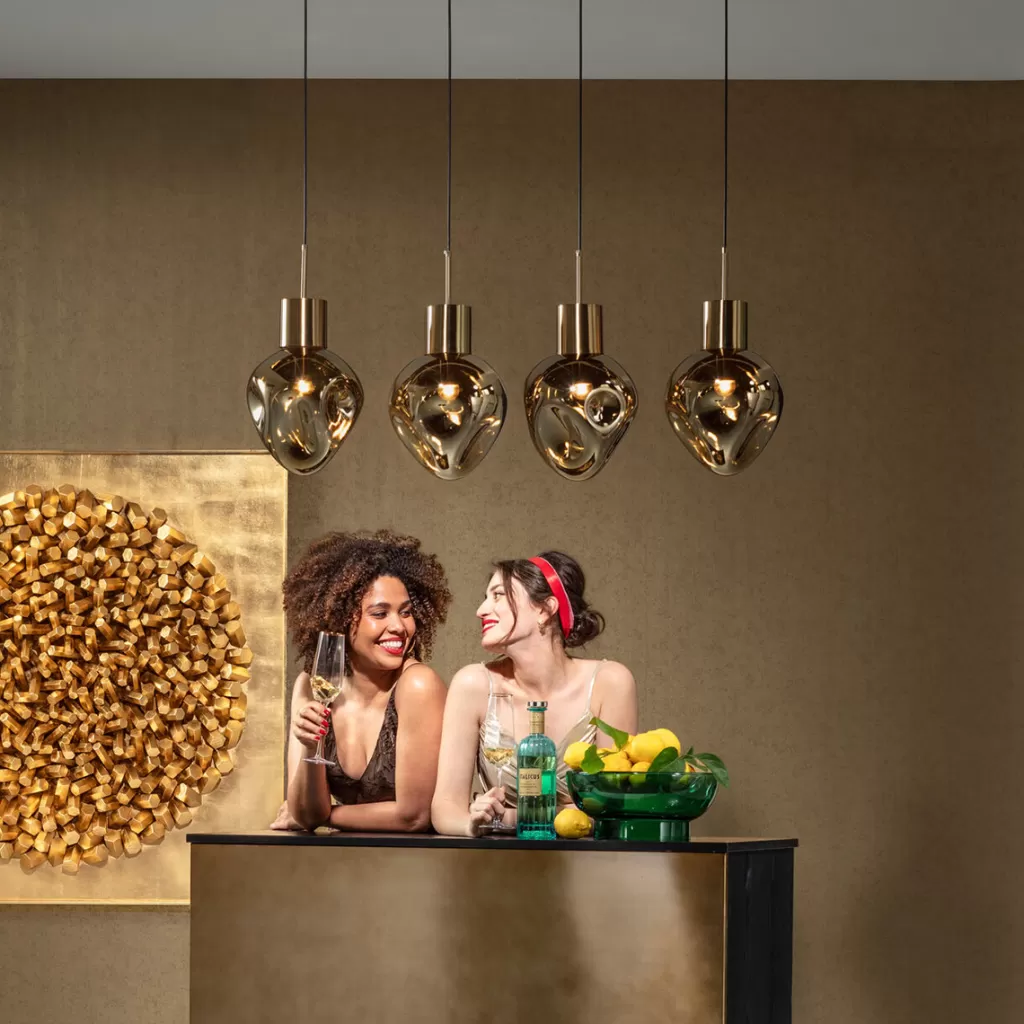 Lustre suspendif design KARE Supernova - Effet ambré chaleureux, Longueur 110 cm