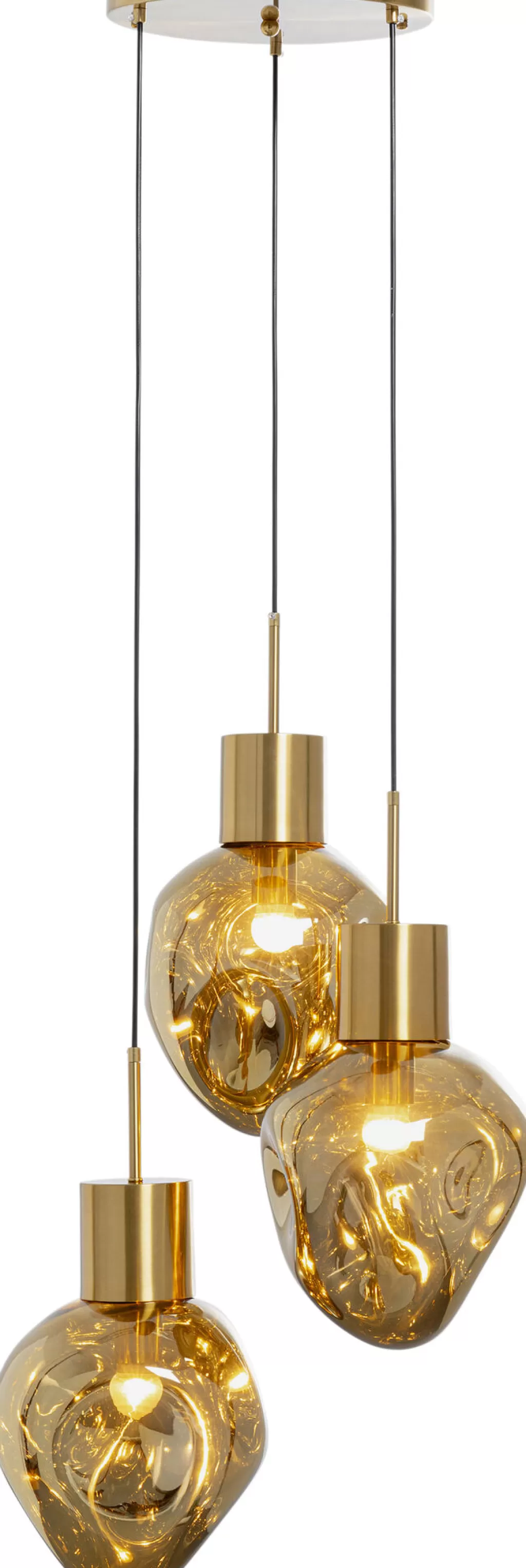 Luminaire suspendu design Supernova - KARE Design, suspension en verre ambré foncé pour ambiance chaleureuse (45 cm de diamètre)