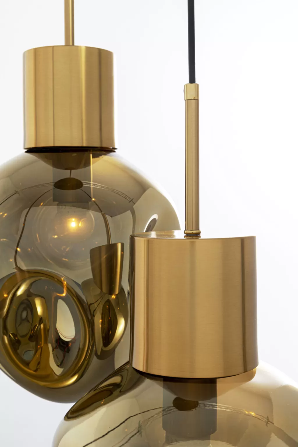Luminaire suspendu design Supernova - KARE Design, suspension en verre ambré foncé pour ambiance chaleureuse (45 cm de diamètre)