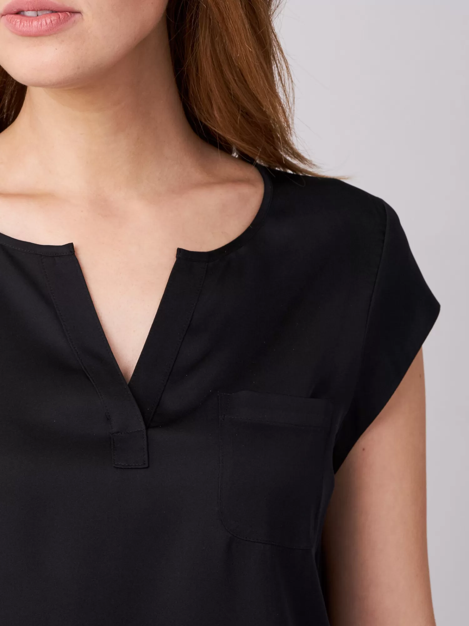 Décolleté Femme Chic à Poches Plaquées - Top Moderne Respirant pour Sorties Printanières