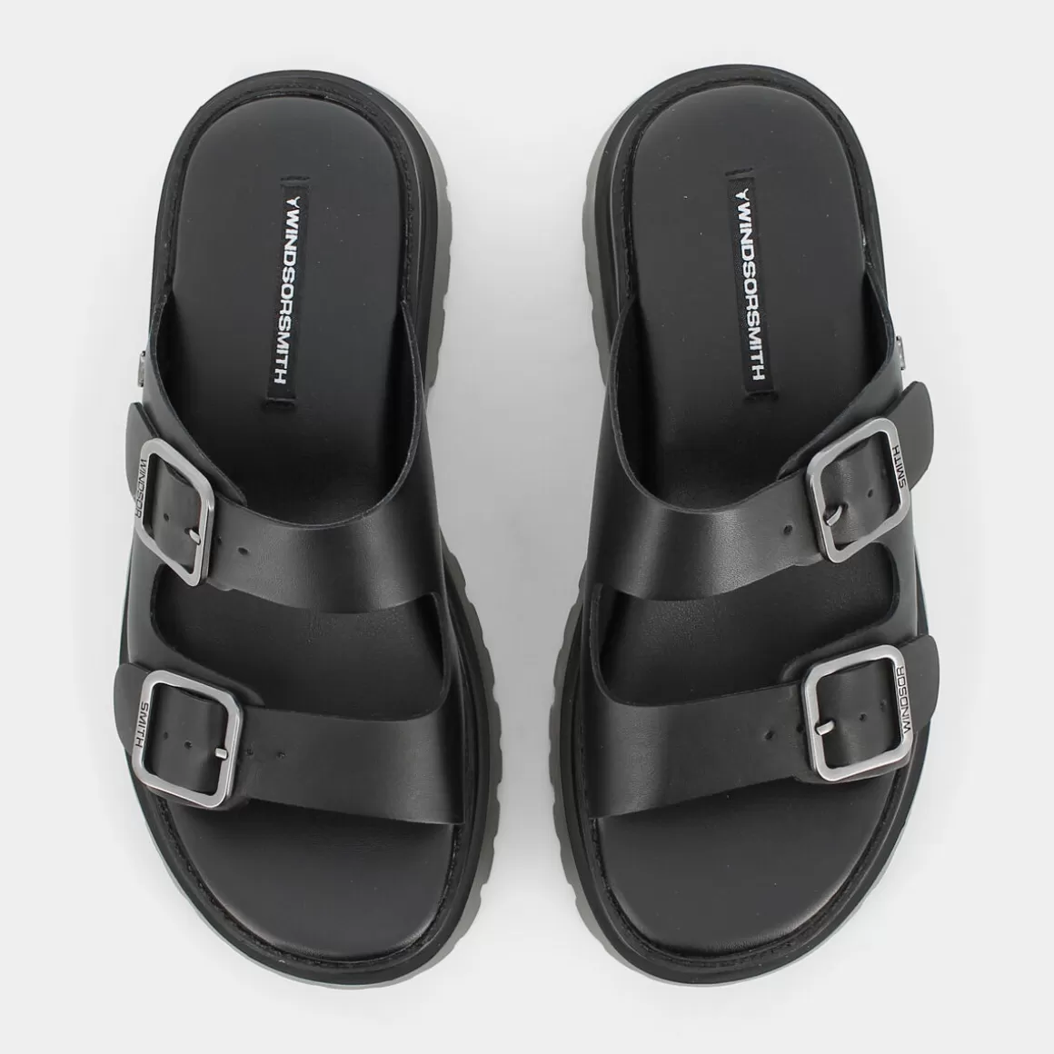 Sandales urbaines Trance en cuir noir - Collection élégante WINDSOR SMITH