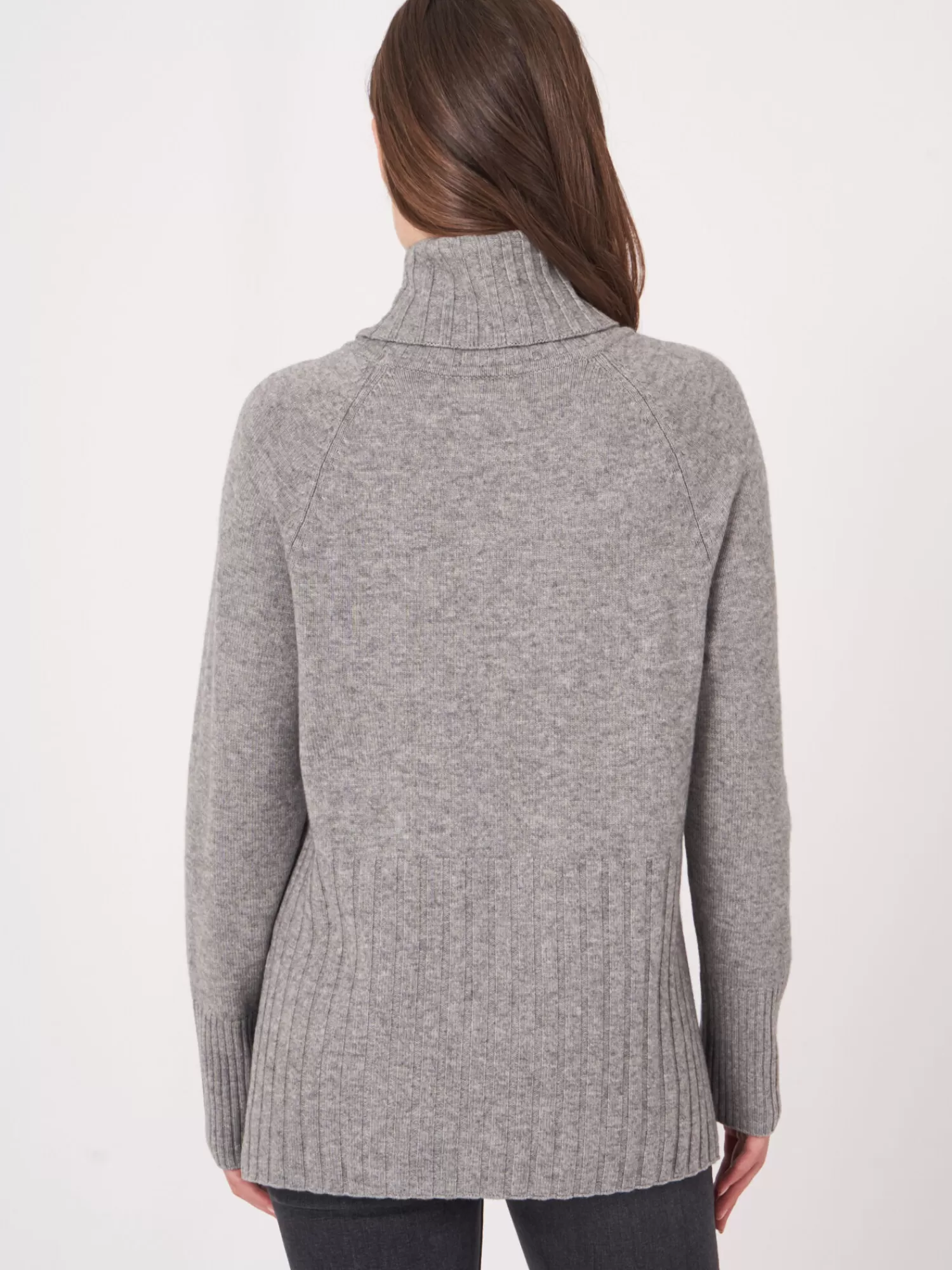 Doux et Confortable : Pull Femme Col Roulé Large en Côtes Épaisses - Vente Éclair Spéciale !