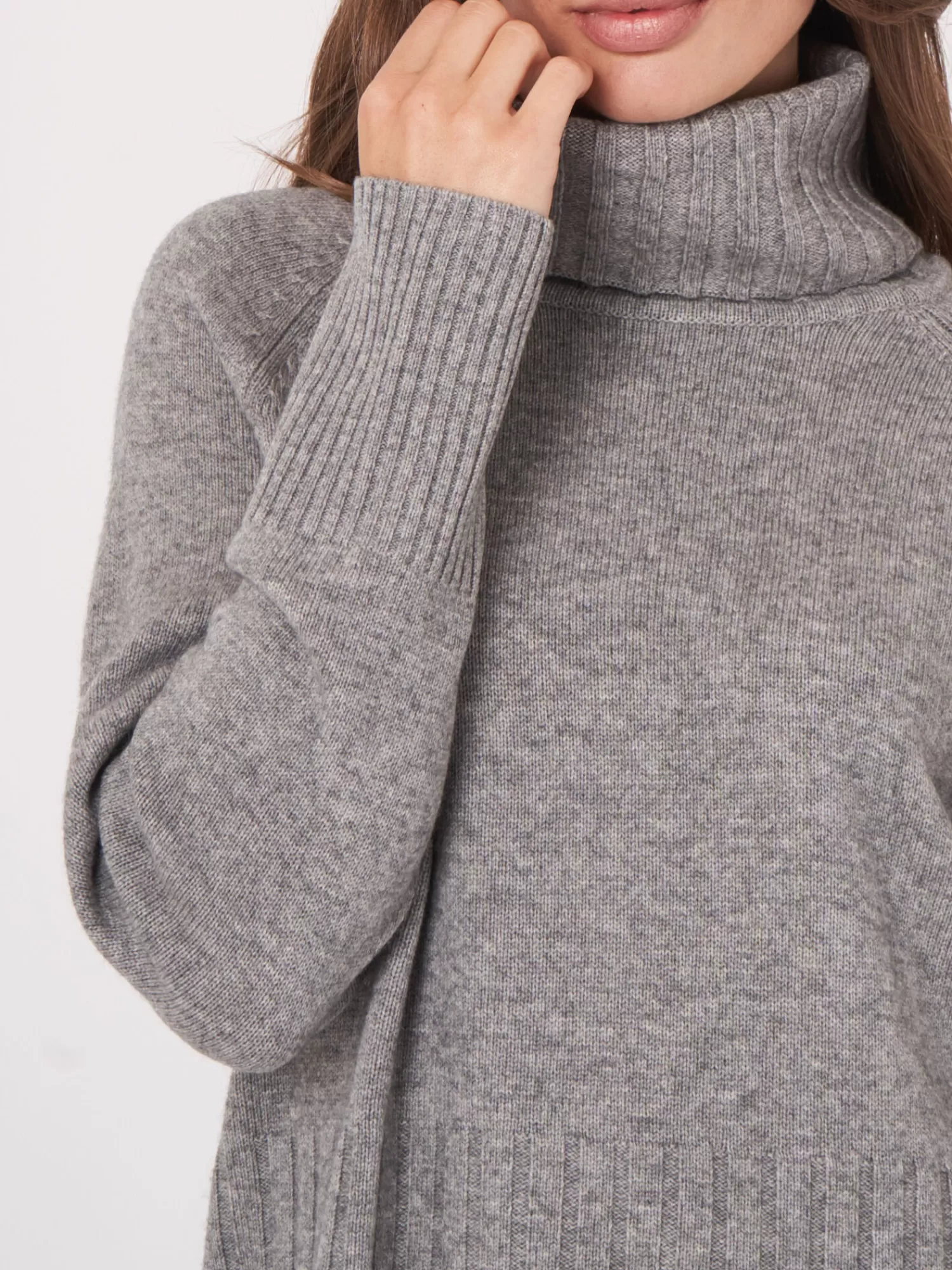 Doux et Confortable : Pull Femme Col Roulé Large en Côtes Épaisses - Vente Éclair Spéciale !