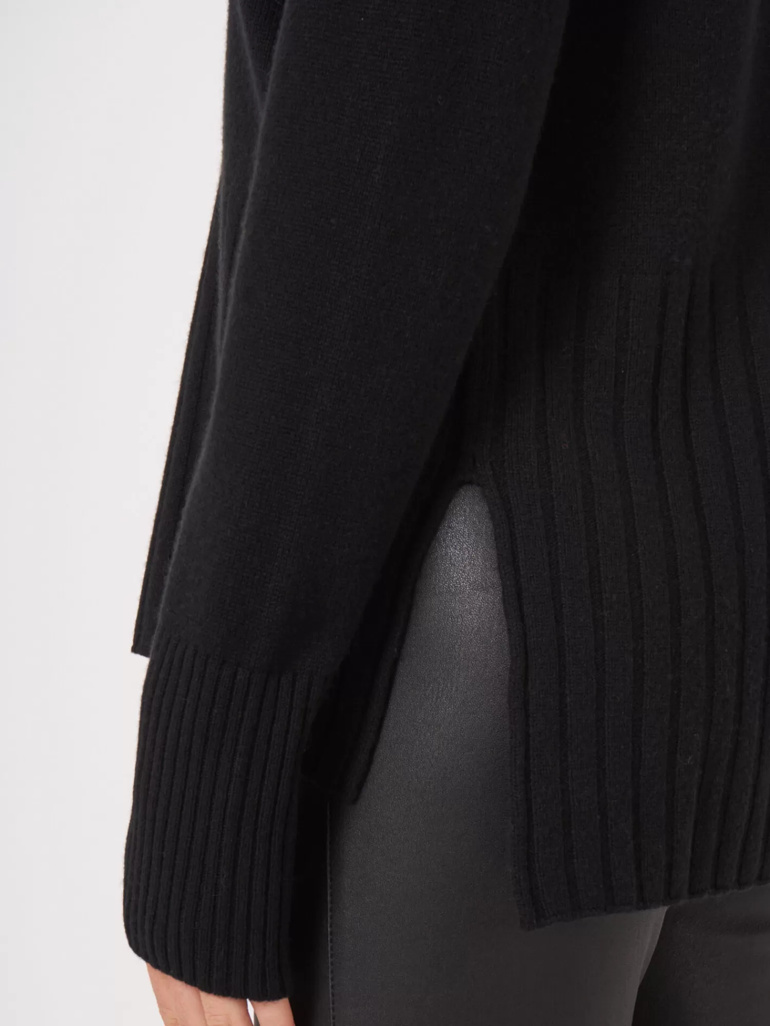 Pull Femme Décontracté à Col Roulé Large en Côtes - Léger et Confortable
