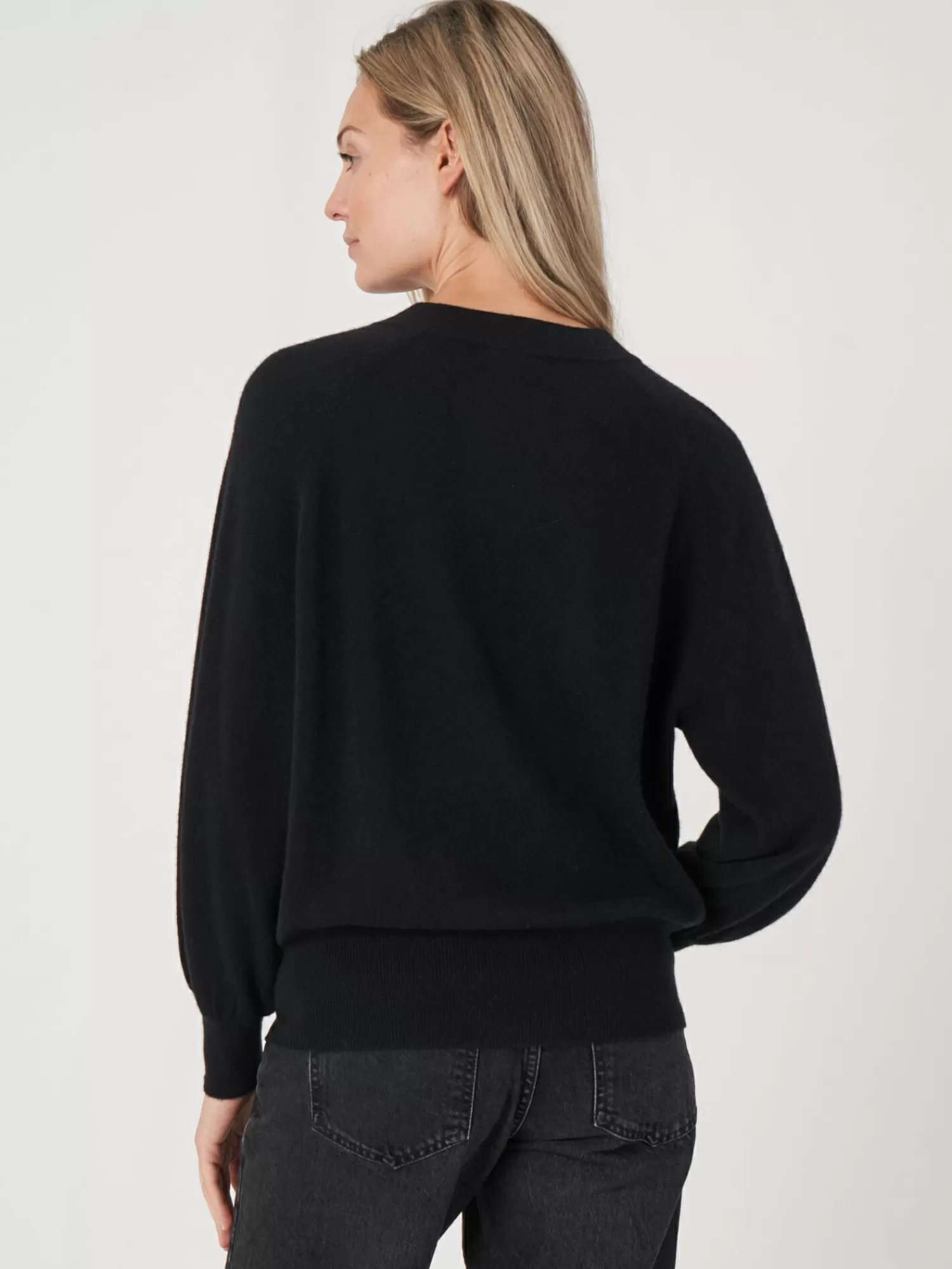 Pull Femme Chic à Manches Ballon et Col Rond avec Boutonnage - Confort Douillet Tendance