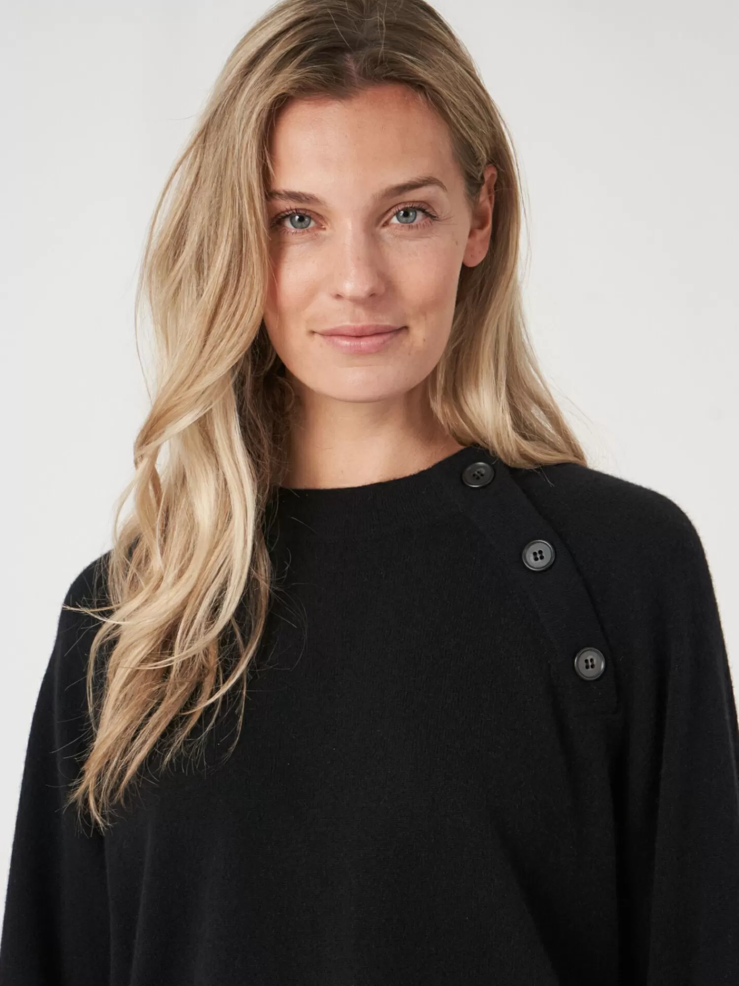 Pull Femme Chic à Manches Ballon et Col Rond avec Boutonnage - Confort Douillet Tendance
