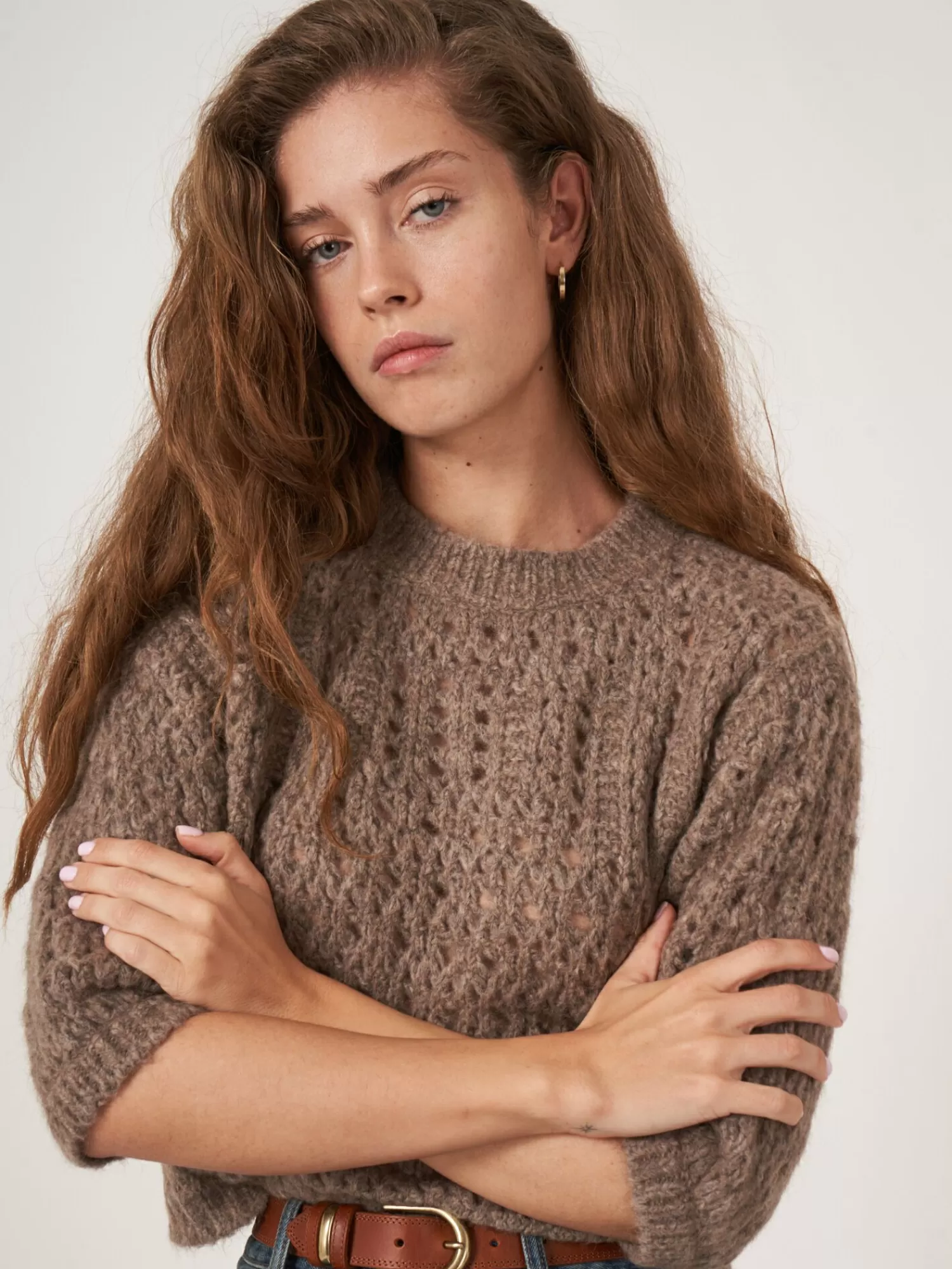 Pull Femme en Laine Mérinos avec Motif Ajouré - Doux Confort Hiver