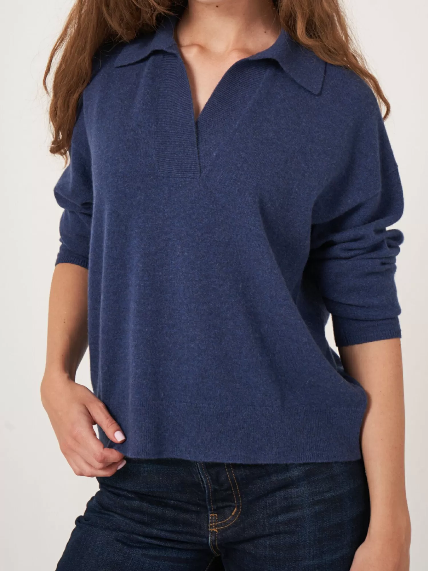 Pull Femme en Cachemire Bio à Col Polo - Confort Chaud et Style Intemporel