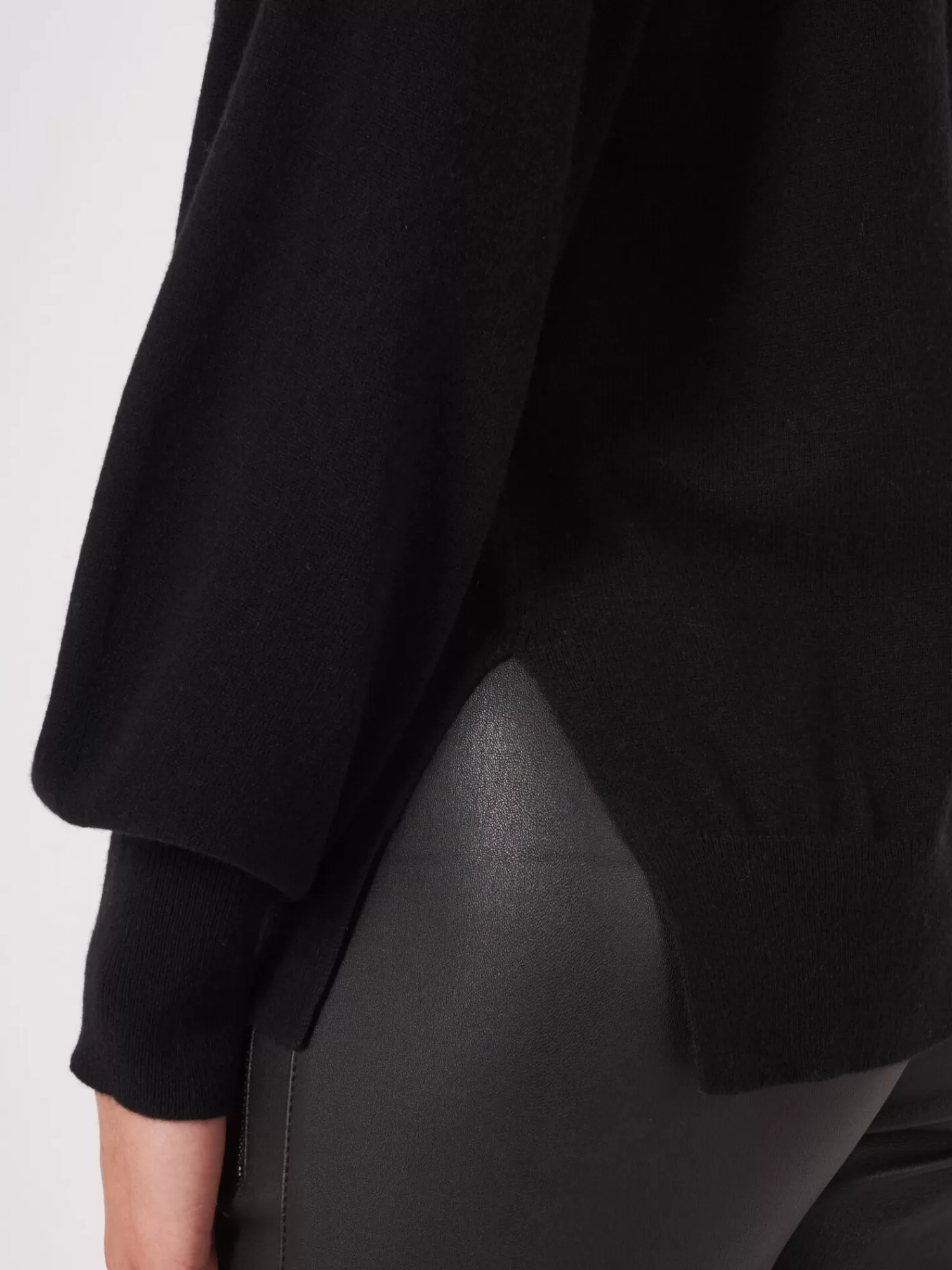 Pull femme chic à col roulé côtelé et manches ballon - Modèle oversized confortable