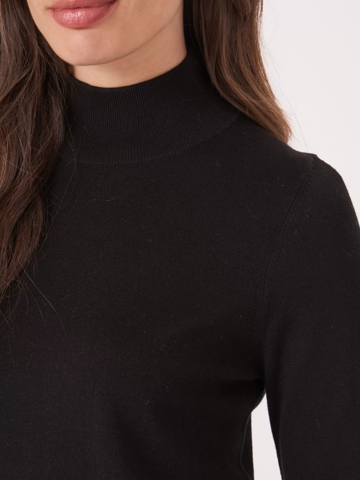 Pull Femme Élégant en Coton Mixte - Col Montant & Prix Réduit Exclusif