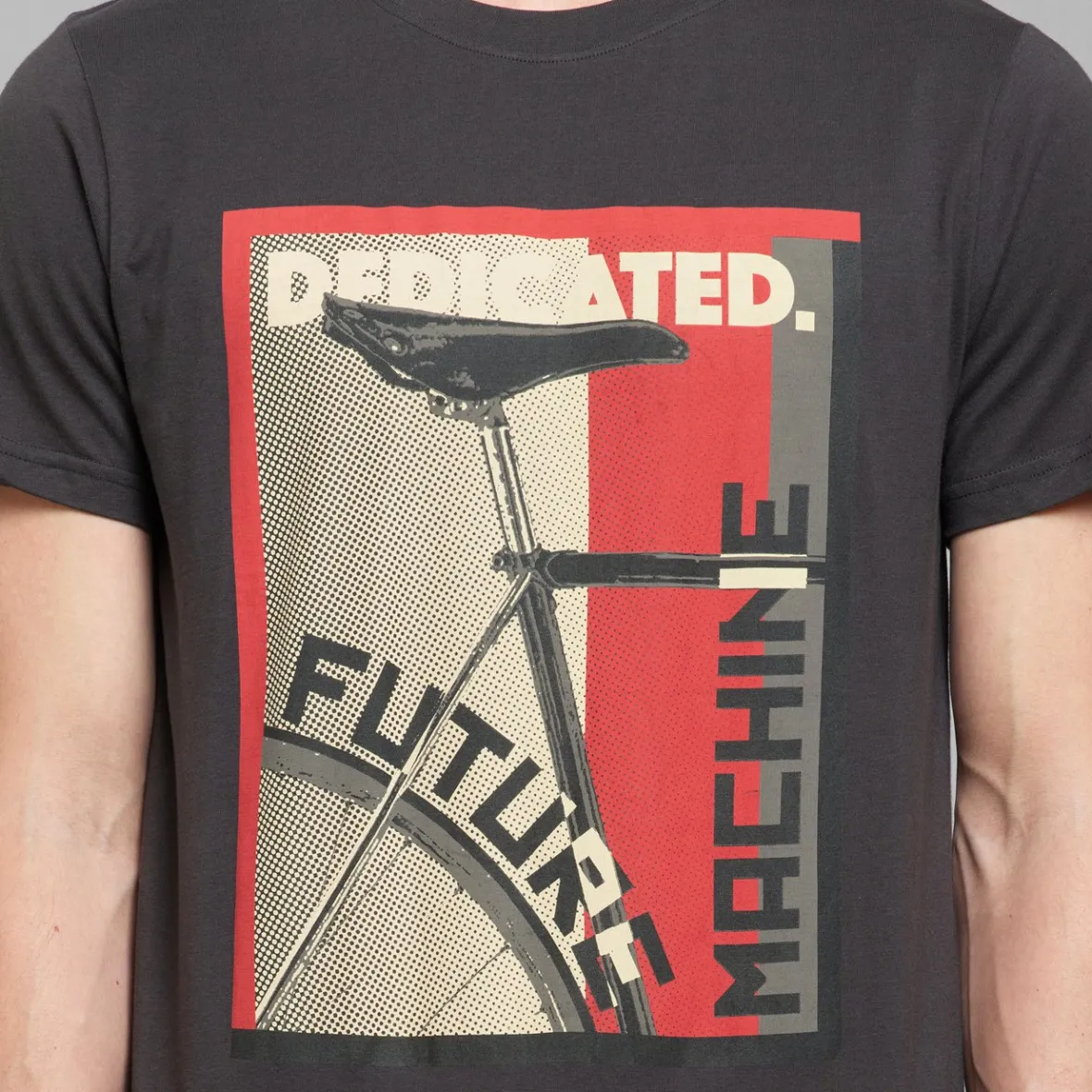 T-shirt décontracté Stockholm - Design Vélo Urbain en Gris Charbon (Homme, Coupe classique, Coton respirant) - Prix doux pour style quotidien