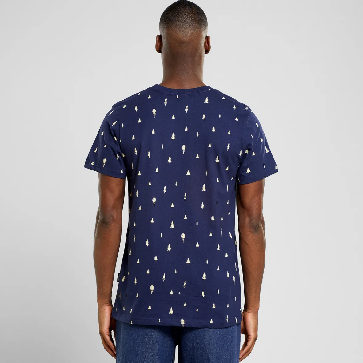 T-shirt décontracté Stockholm - Motif botanique imprimé intégral bleu marine | Promotion été