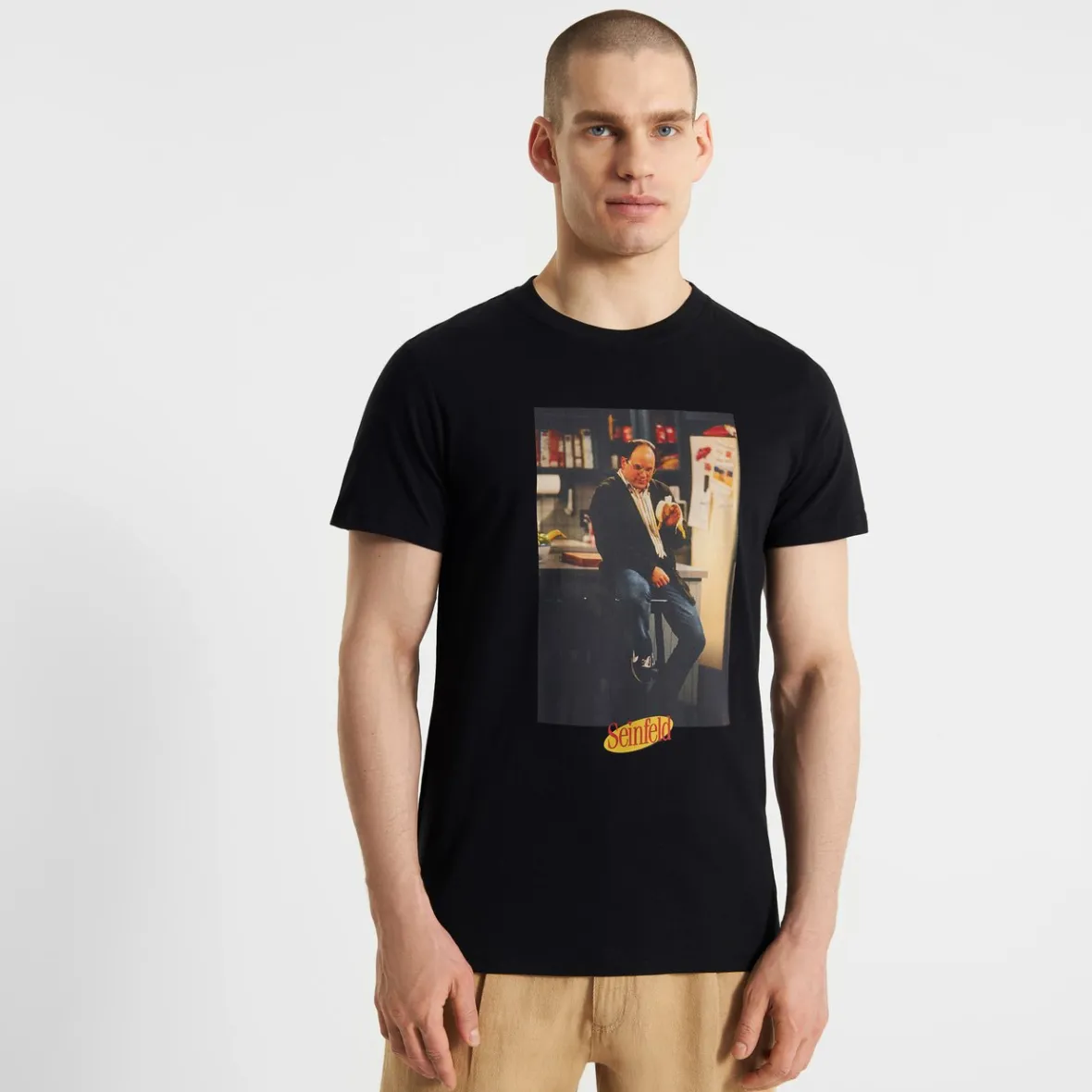 T-shirt Casual George de Stockholm - Noir Élégant en Promotion Exclusive