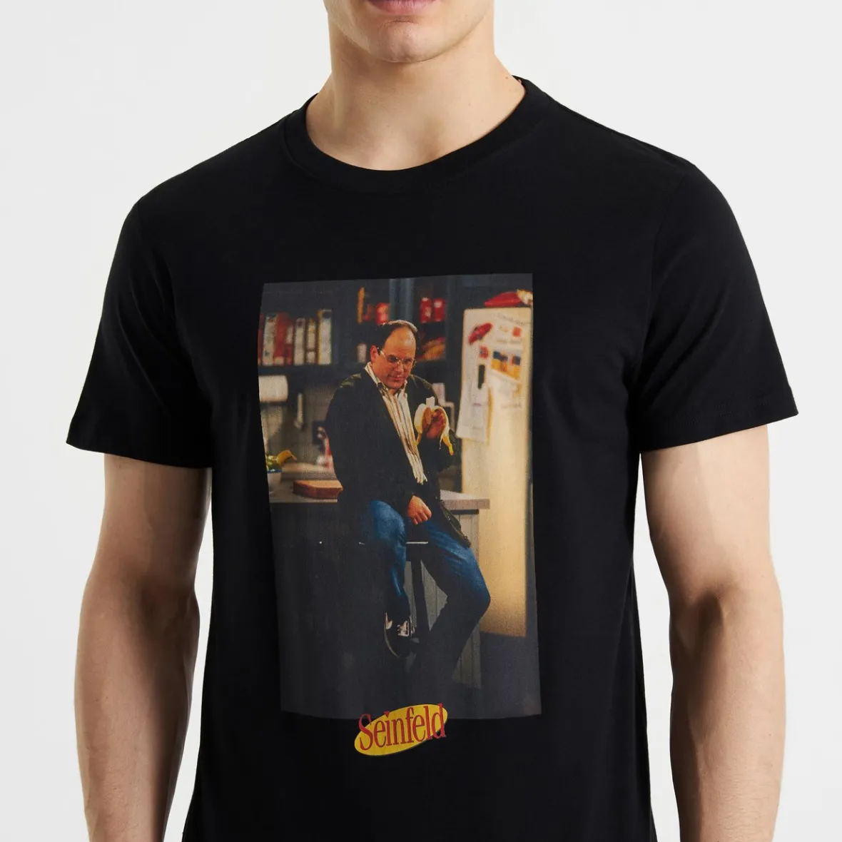 T-shirt Casual George de Stockholm - Noir Élégant en Promotion Exclusive