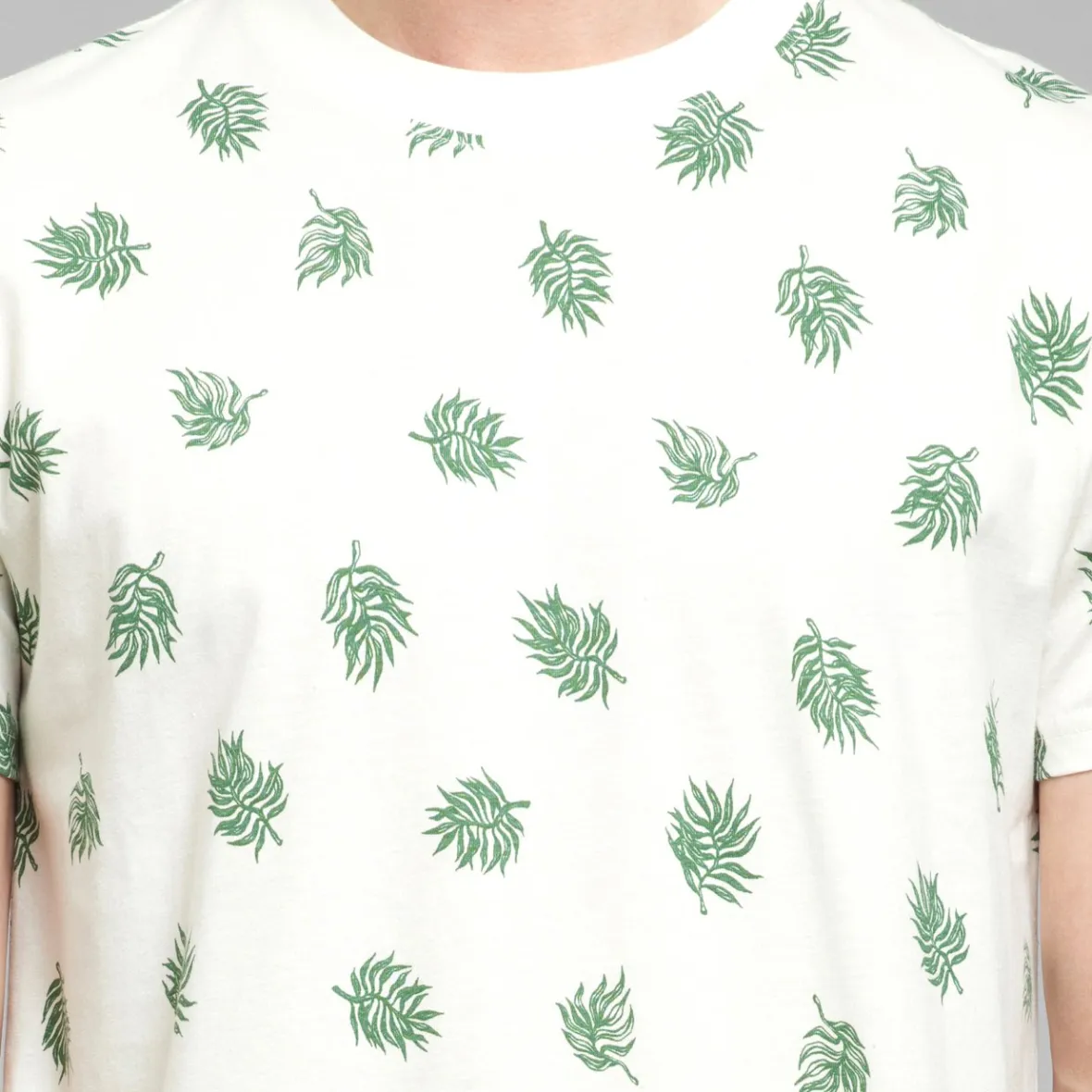 T-shirt Stockholm Feuillage AOP en Liquidation - Blanc Cassé Collection Dégriffée