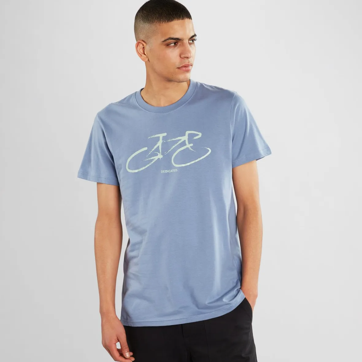 Promo éclair : T-shirt vélo Stockholm motif métallique - Bleu acier en liquidation
