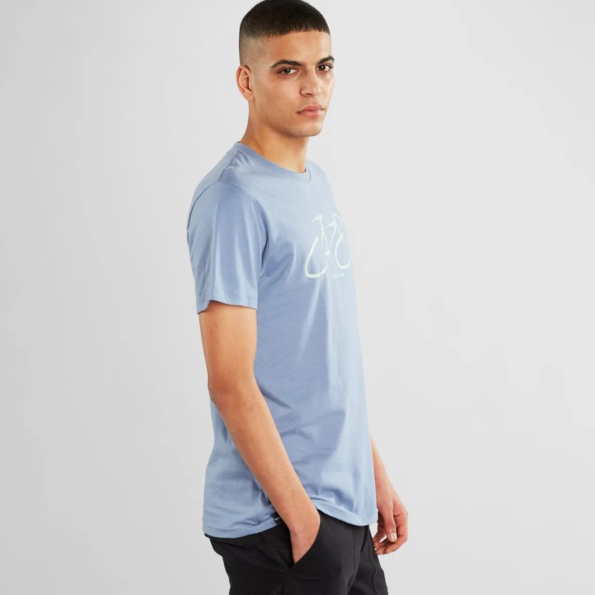 Promo éclair : T-shirt vélo Stockholm motif métallique - Bleu acier en liquidation