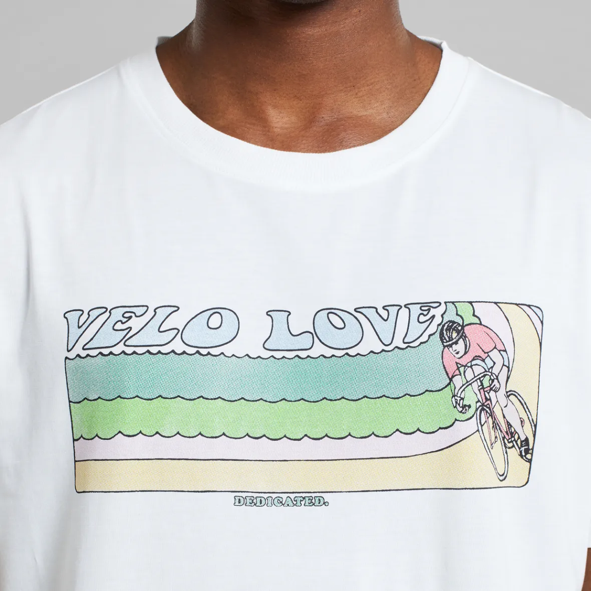 Tee-shirt Vintage Stockholm - Design Vélo Rétro & Motif Love en Blanc Cassé - Promotion Limitée