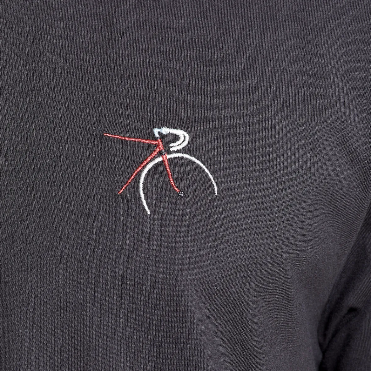 T-shirt Unisexe Design Stockholm - Motif Vélo Brodé - Couleur Anthracite - En Promotion